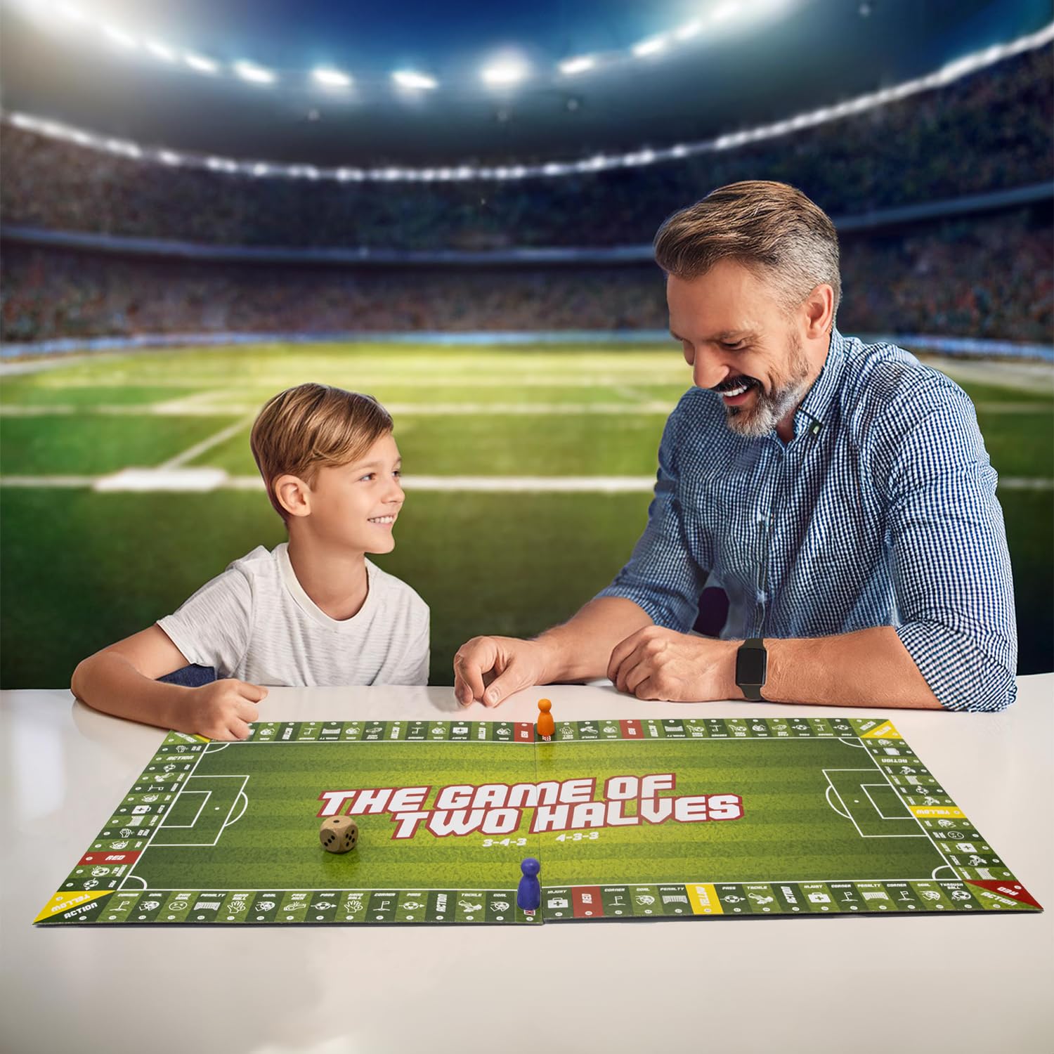 Game of Two Halves Football Board Game | 2 Players | Ages 6+ | 4 Interchangeable Boards