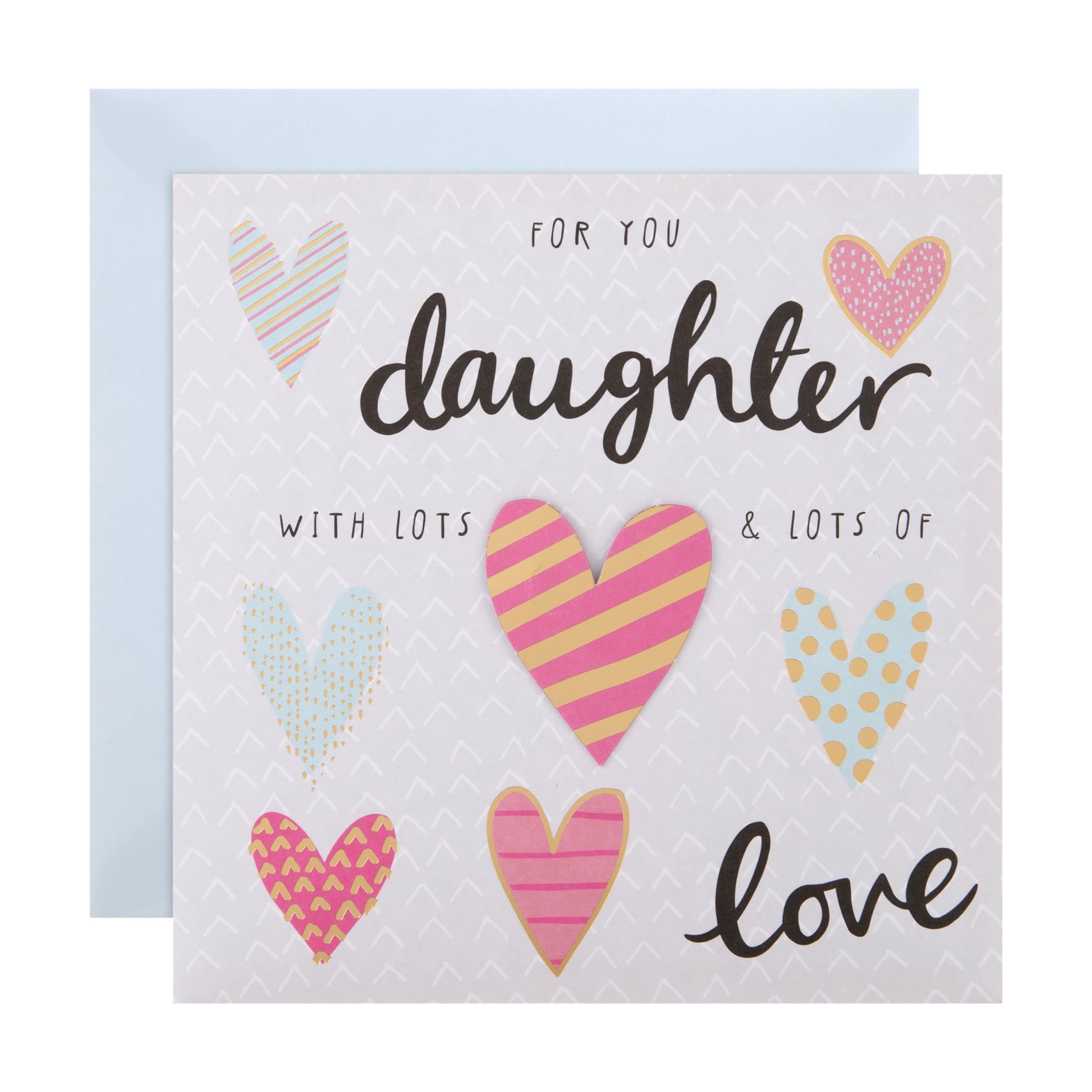 Hallmark Birthday Card for Daughter - 16cm x 16cm with 3D Heart Design