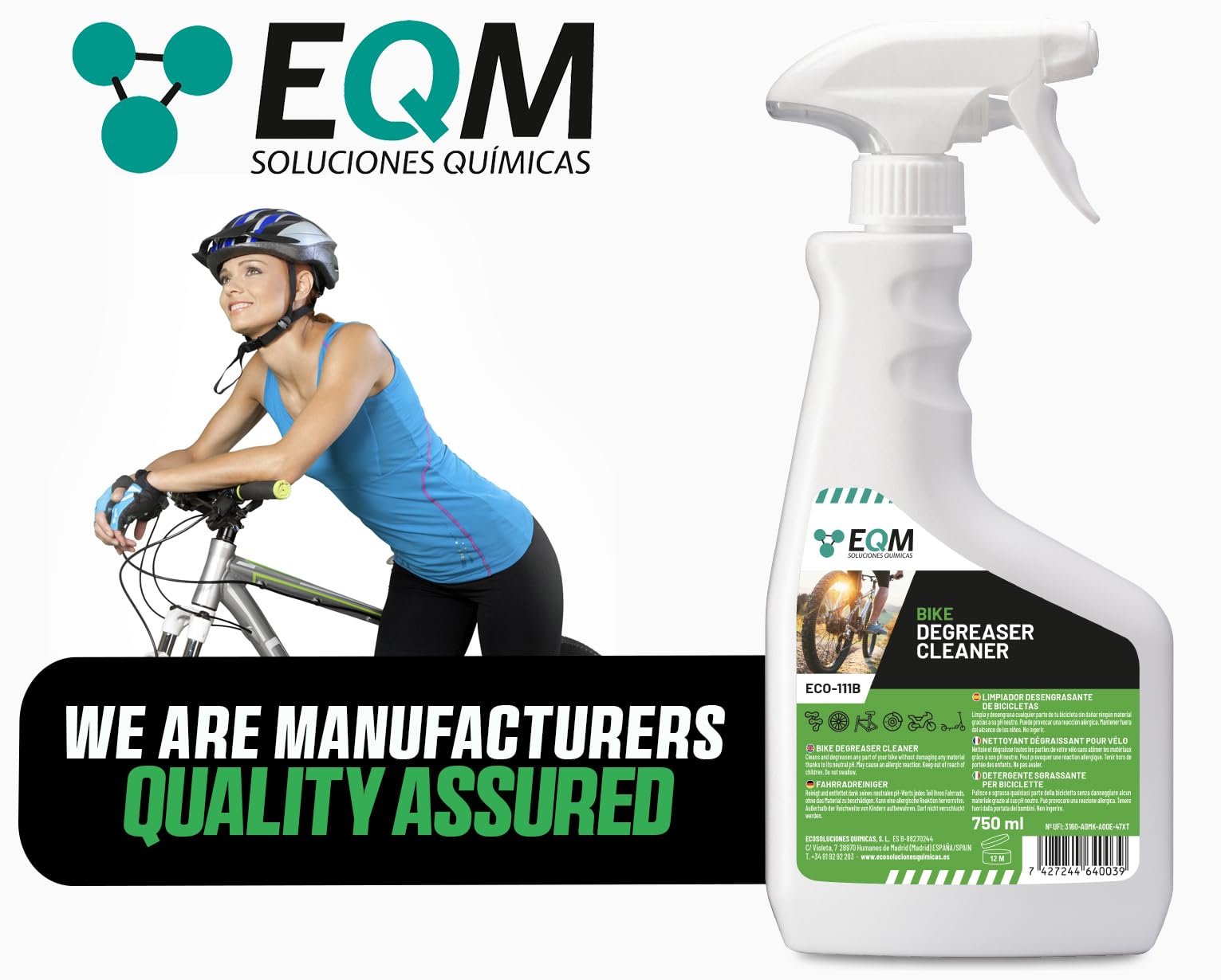 EQM SOLUCIONES QUIMICAS ECO-111B Bike Degreaser Cleaner - Neutral pH | 750 ML | Unscented 6