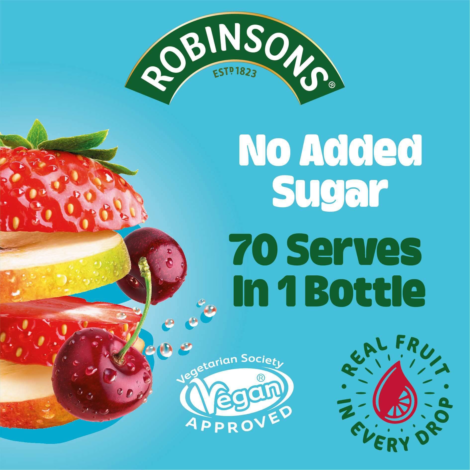Robinsons Double Strength Orange & Pineapple No Added Sugar Fruit Squash Concentrate | 1.75 l 4