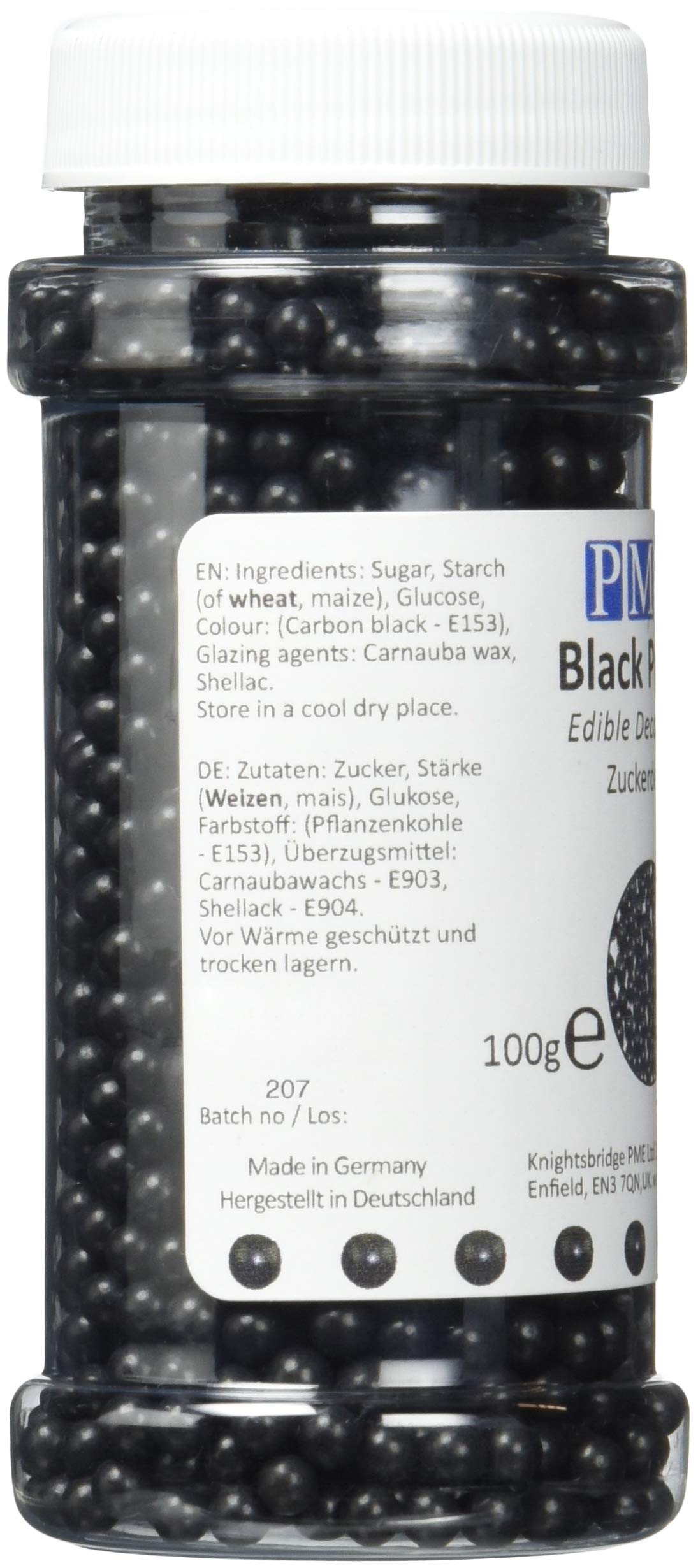 PME Small Sugar Pearls - Black, 100g 2