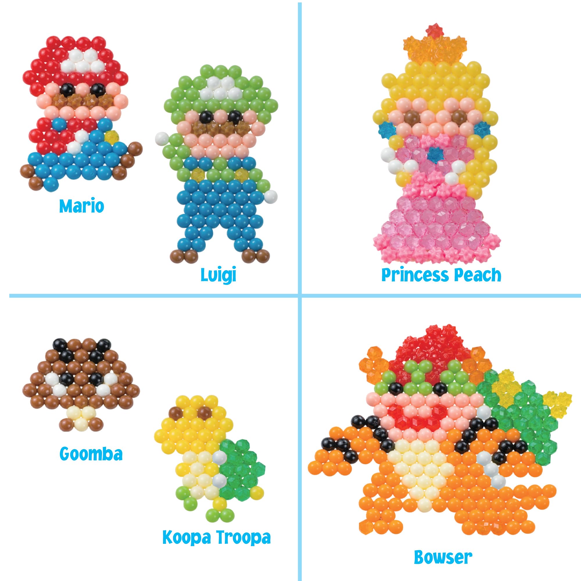 Aquabeads Super Mario Character Set Jewellery Making & Bead Kit | 690+ Beads, 22 Colors | Ages 4+ 4
