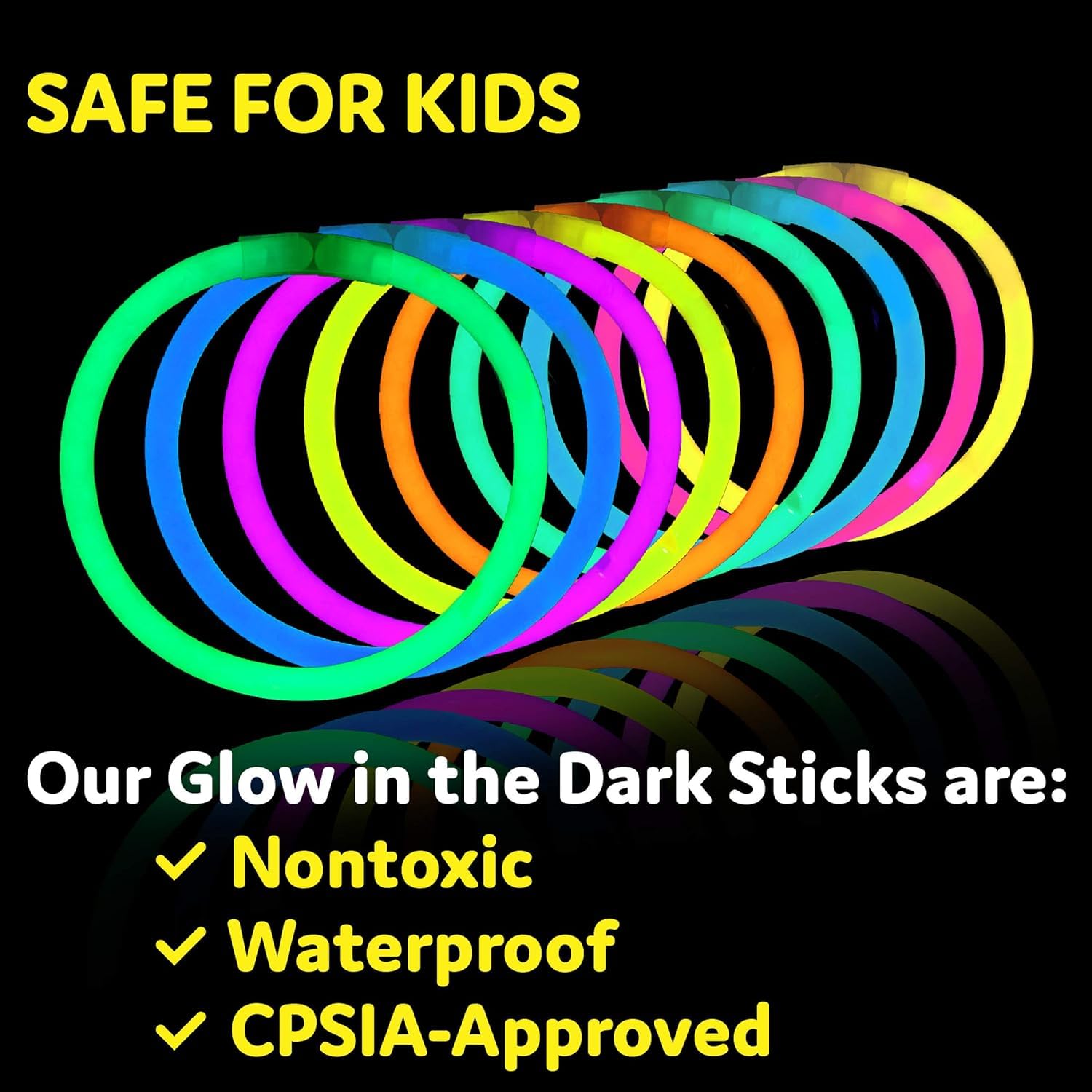 SHATCHI 100Pcs Glow Sticks - 10-12 Hour Glow | Neon Colours | Unisex Children 4