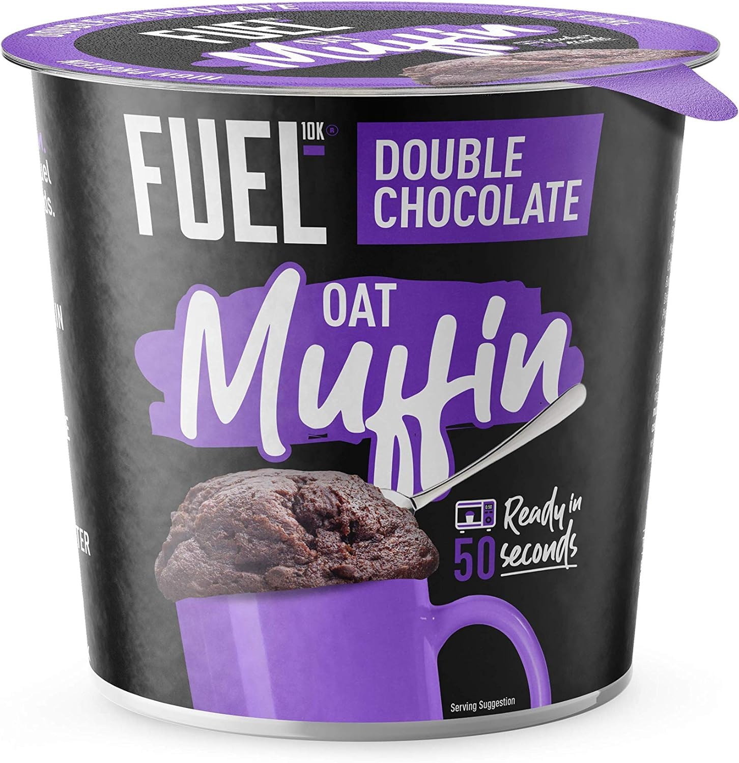 FUEL10K Chocolate Oat Muffin Protein Snack Pot - 10g Protein | Double Chocolate | Pack of 8 x 52g