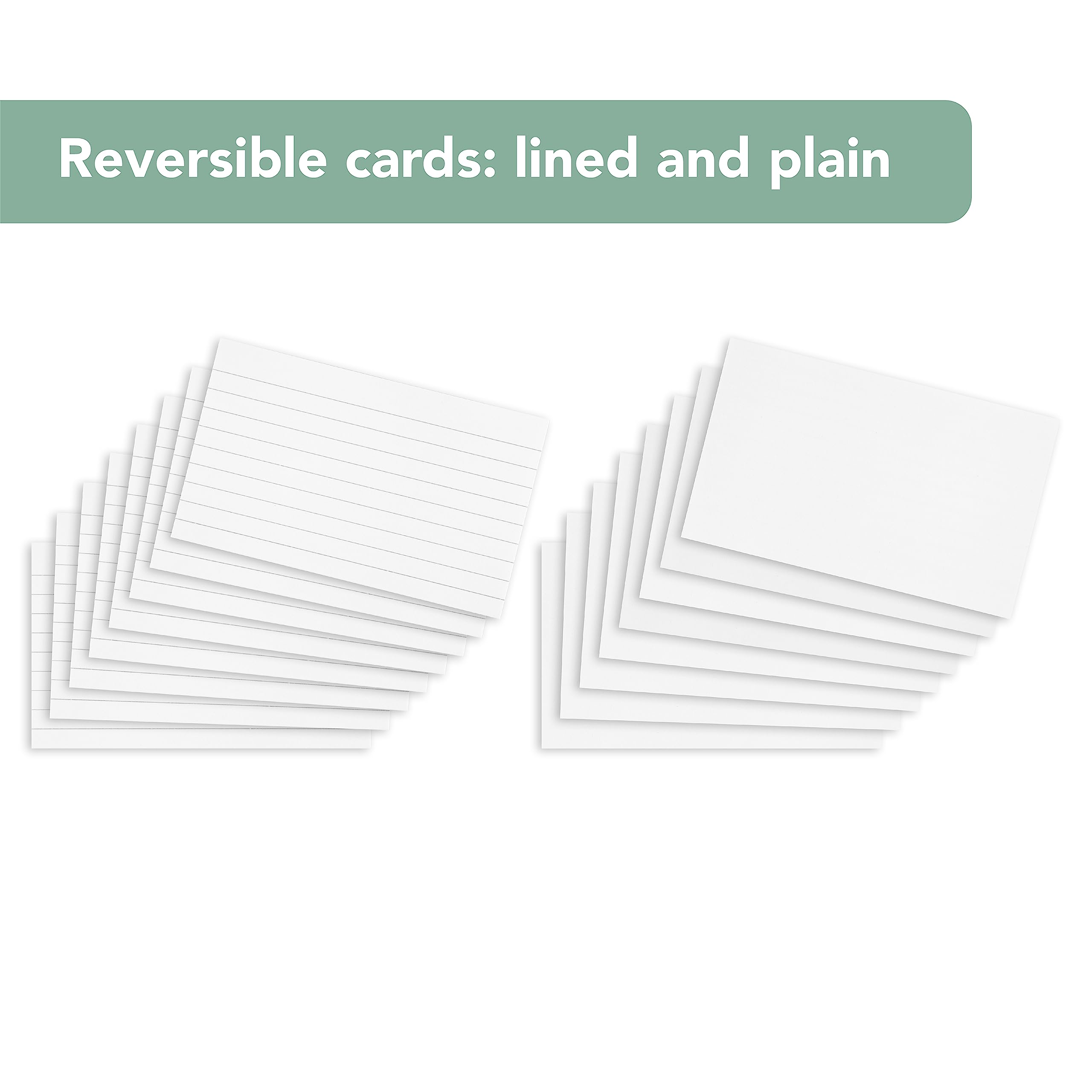 SUMMIT Index Cards - 200 Pack Lined Revision Cards | 125 x 75 mm | White Cardboard 3