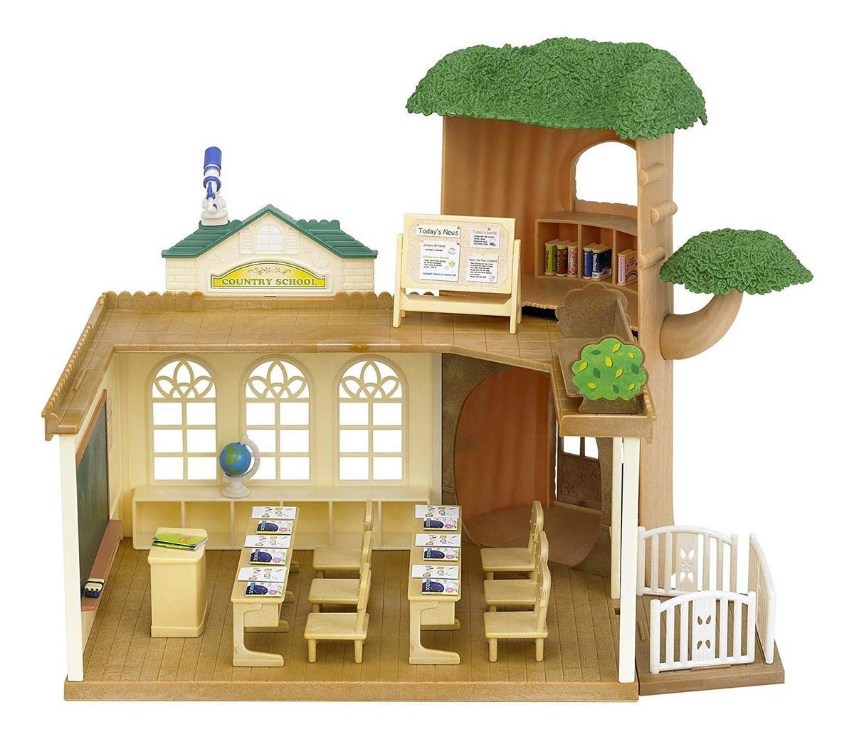 Sylvanian Families Country Tree School Dollhouse Playset | Ages 4-14 | Multicolor Plastic