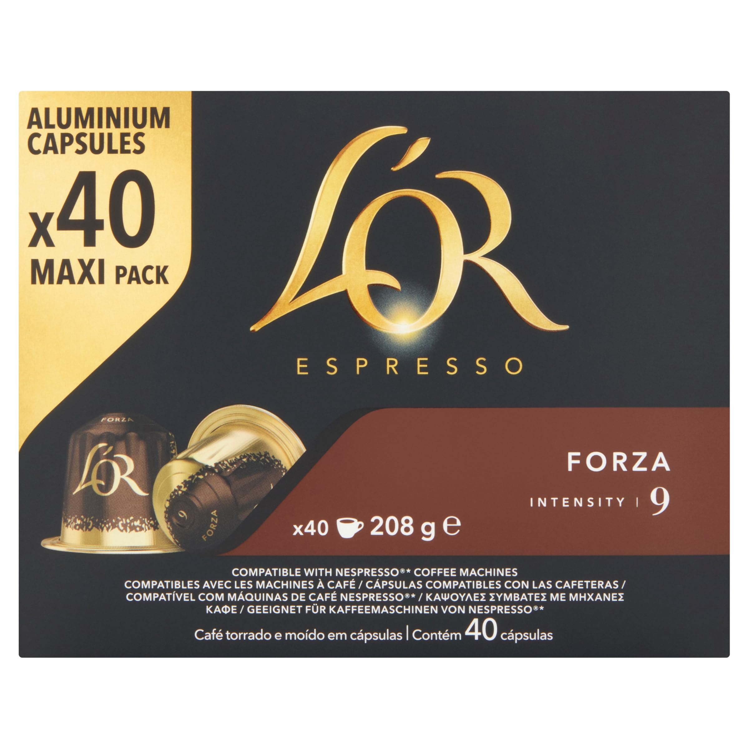 L'OR Espresso Forza Coffee Pods - Intensity 9 | Oak & Liquorice Notes | 40 Count 2
