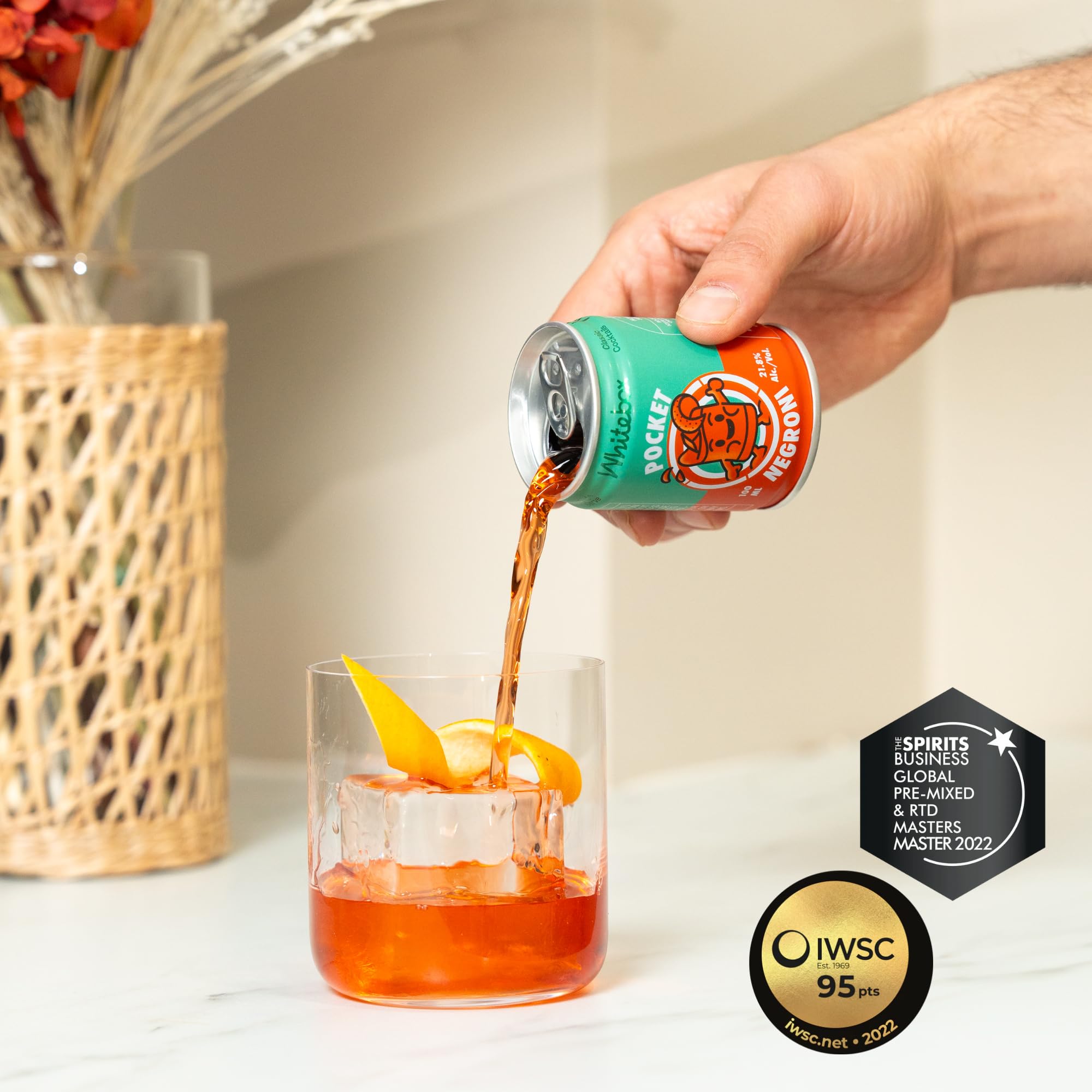 WHITEBOX COCKTAILS Single Serve Classic Pocket Negroni - 21.8% ABV | 100ml 3