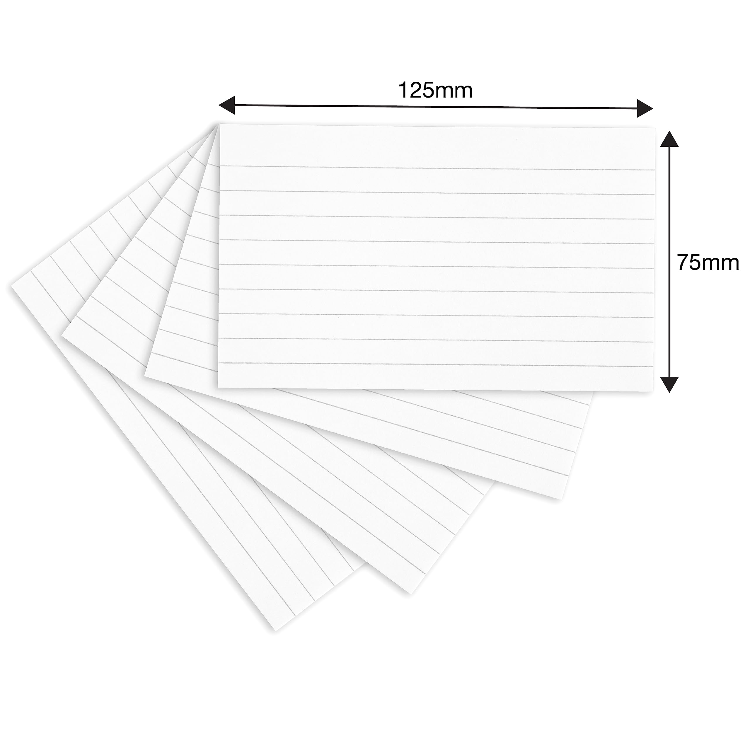 SUMMIT Index Cards - 200 Pack Lined Revision Cards | 125 x 75 mm | White Cardboard 4