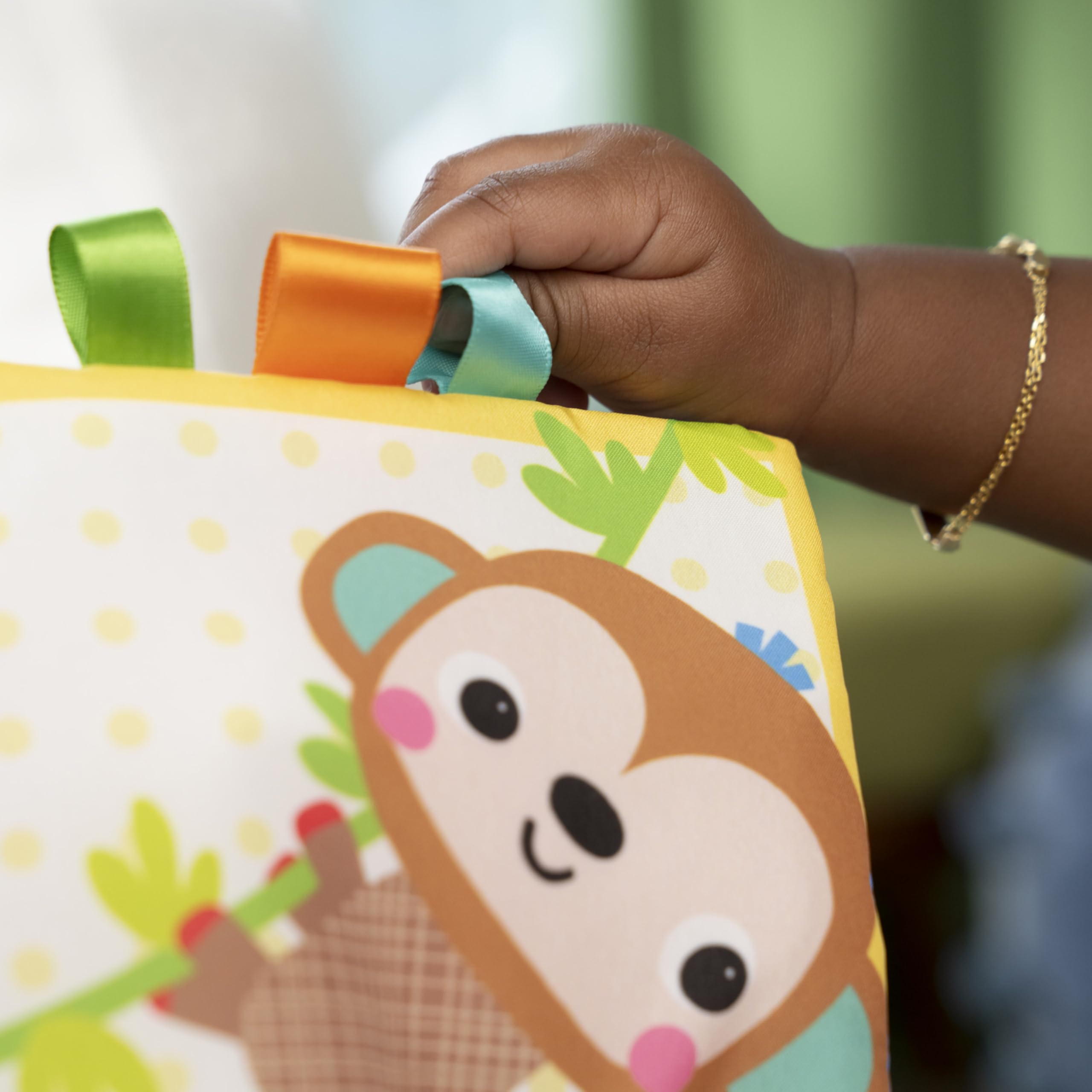 Bright Starts Safari Buddies Soft Crinkle Book Stroller Toy | Sensory Stimulation | Ages 0+ 5