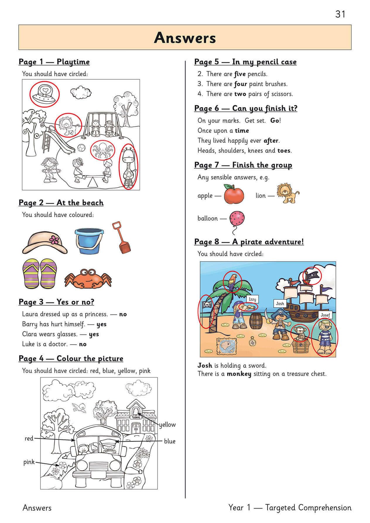 CGP KS1 English Targeted Question Book: Year 1 Comprehension - Book 1 | Paperback | Ages 4-6 6