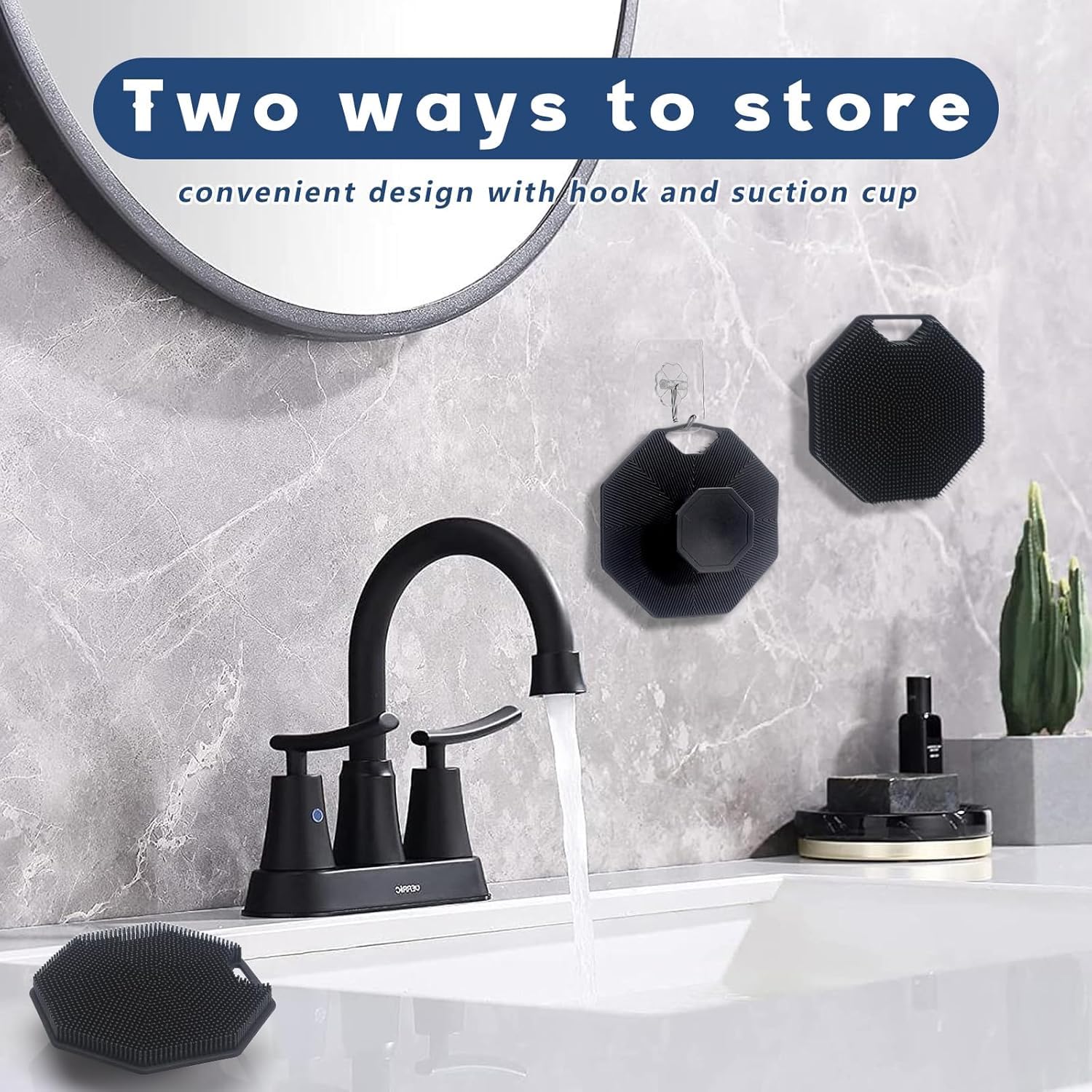 Alyvisun Silicone Body Scrubber - Gentle Exfoliating & Massaging Brush | Black 7