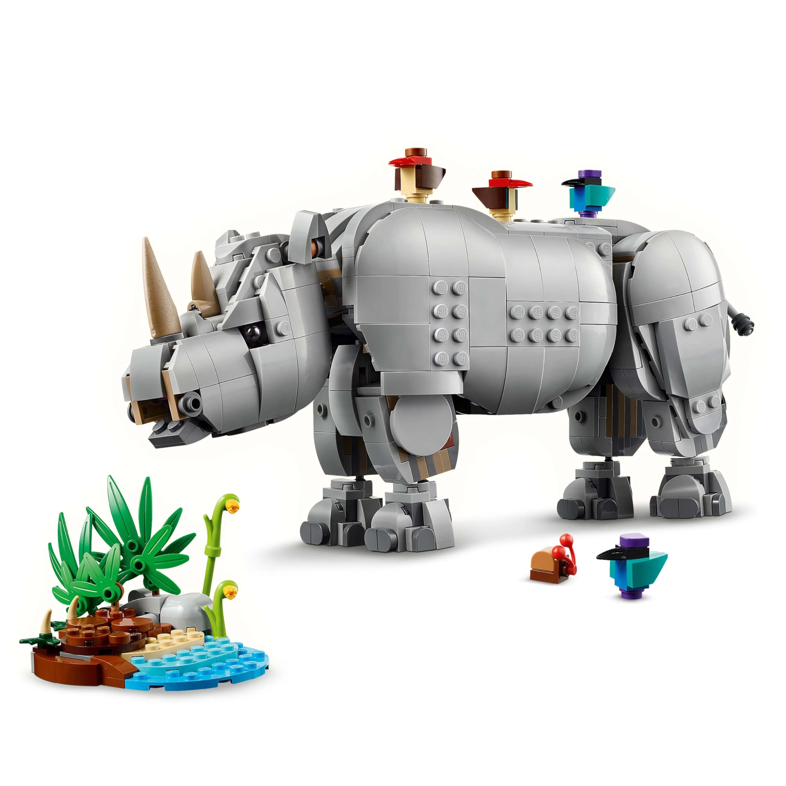 LEGO Creator 3in1 Wild Animals: Majestic Rhino with Birds Building Set | Ages 9+ 4
