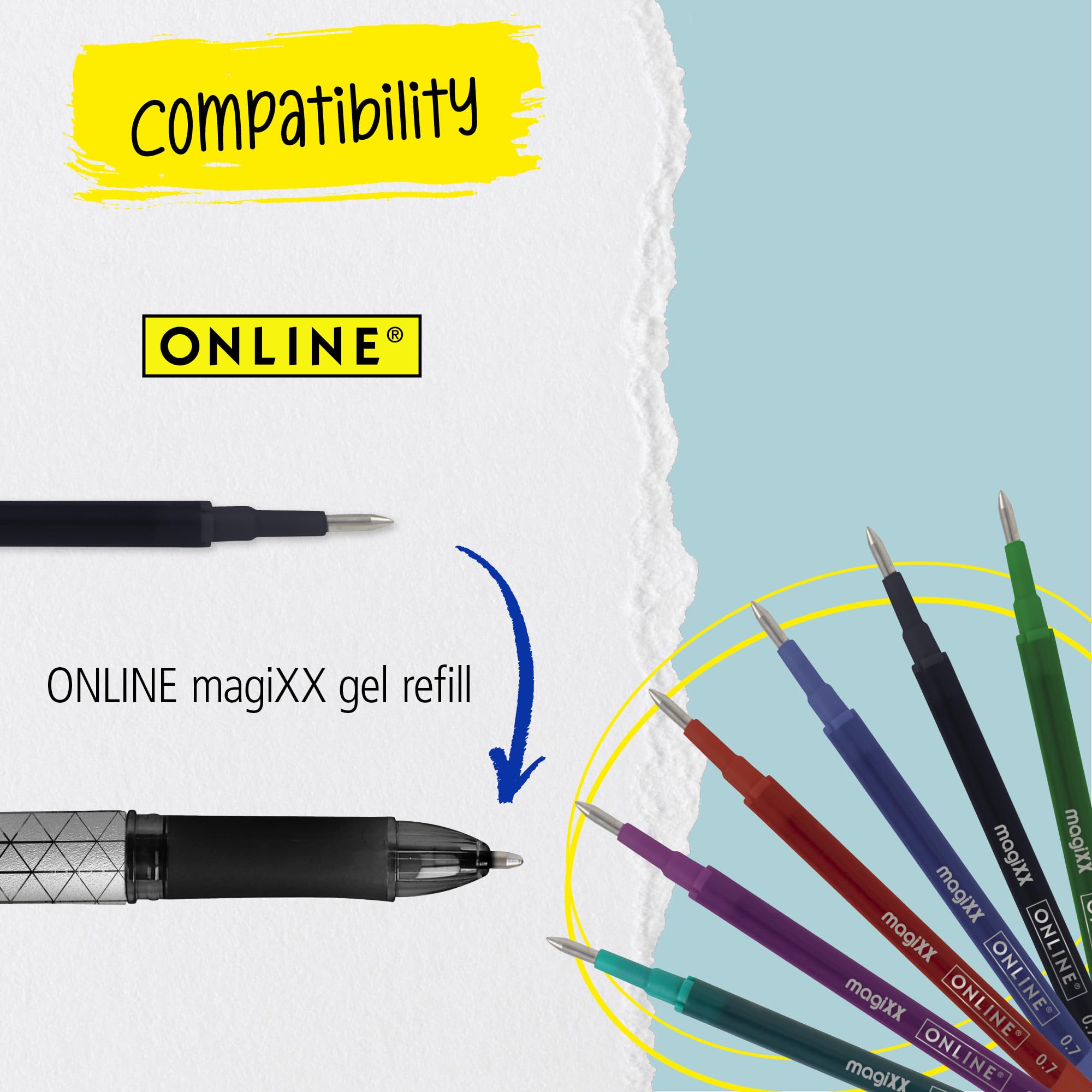 Online magiXX Erasable Gel Pen - Purple Ink, 0.7mm Ball Tip, Ergonomic Grip | Pack of 1 6