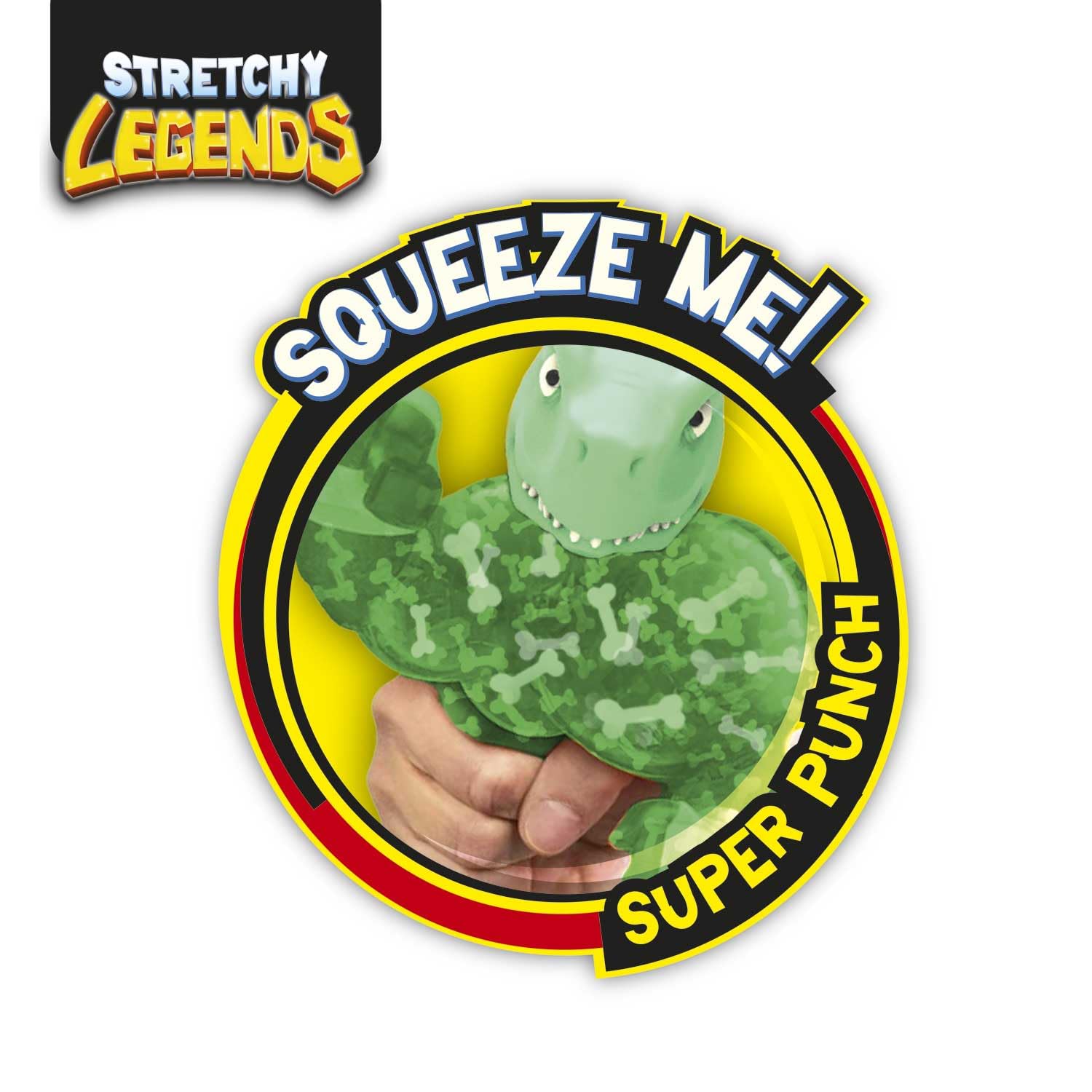 STRETCHY LEGENDS Megarex Stretchy Action Figure – Neon Slime Filled Dinosaur with Movable Jaw & 3 Accessories 4