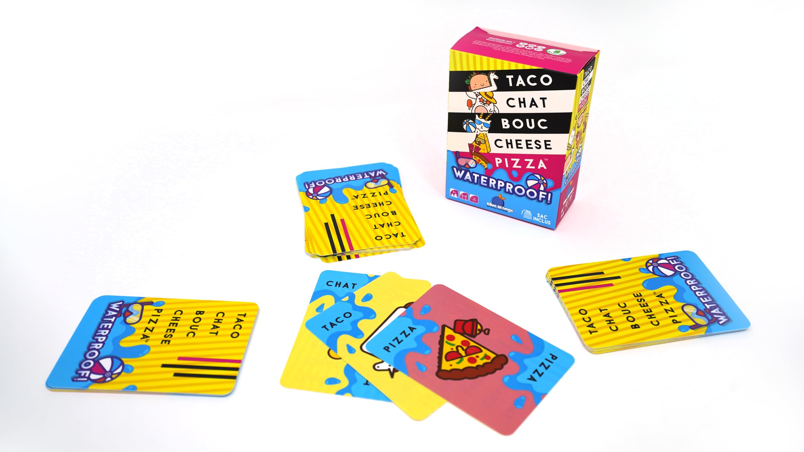 blue orange Taco Cat Goat Cheese Pizza Waterproof Family Card Game | 64 Cards | Ages 8+ 2