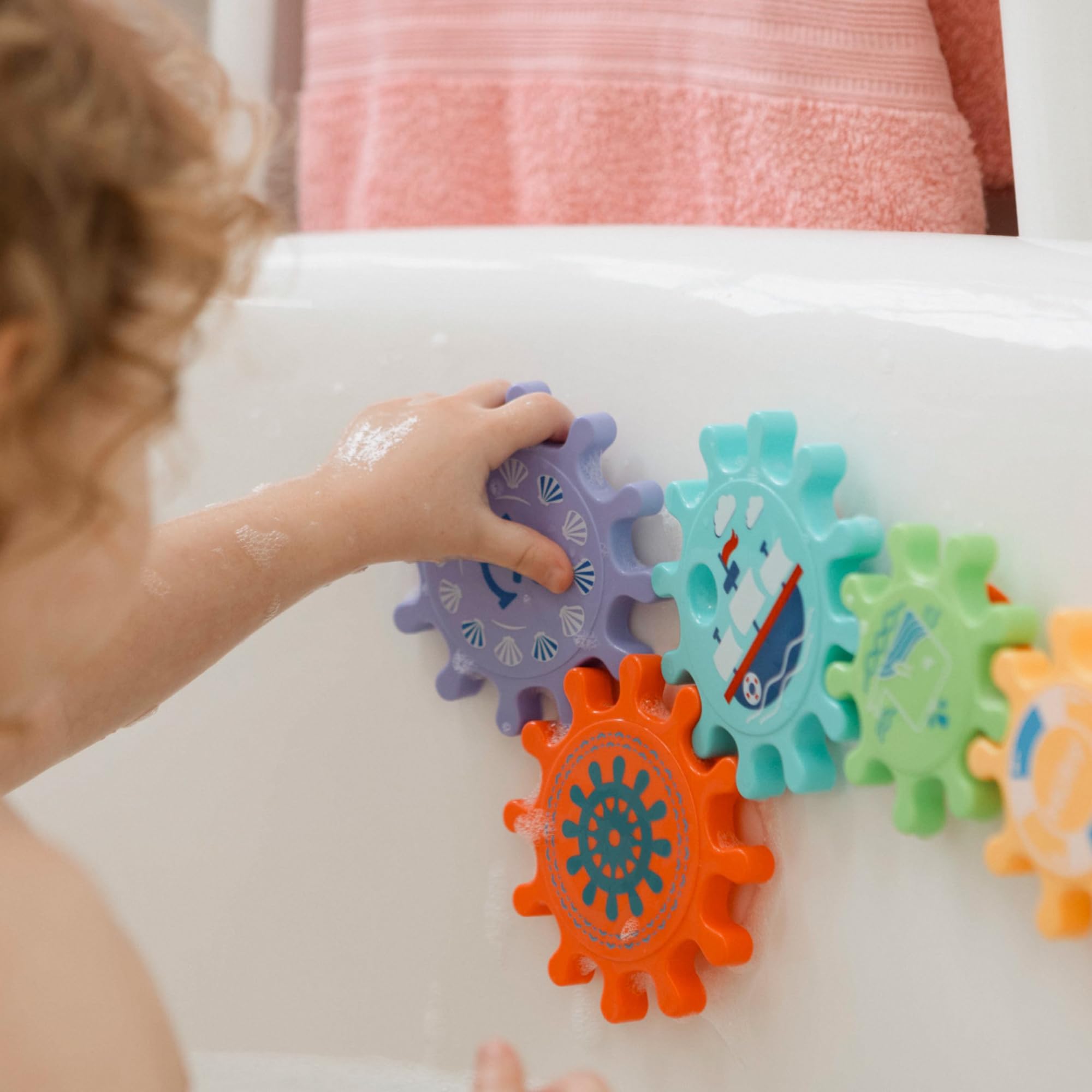 Nuby Bath Cogs Interactive Baby Bath Toy - Easy Assembly, Suction Cups, Sensory Development | 12 Months+ 2