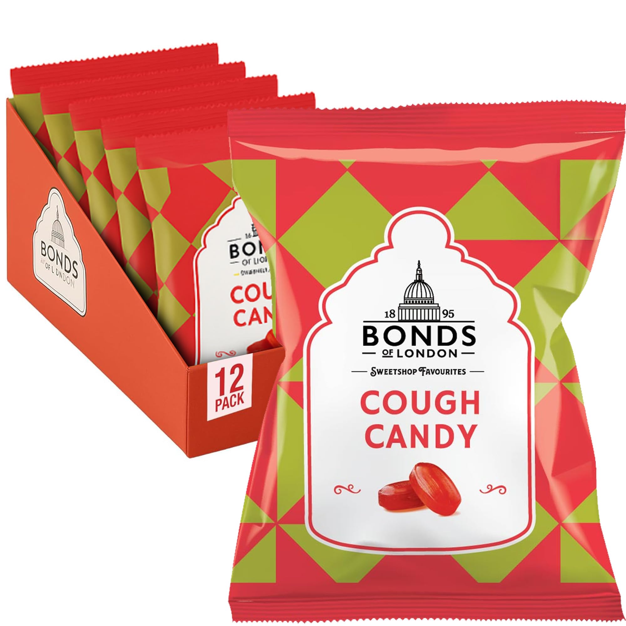 Bonds of London Cough Candy Bags - Retro Aniseed Boiled Sweets Multipack | 12 Bags x 120g
