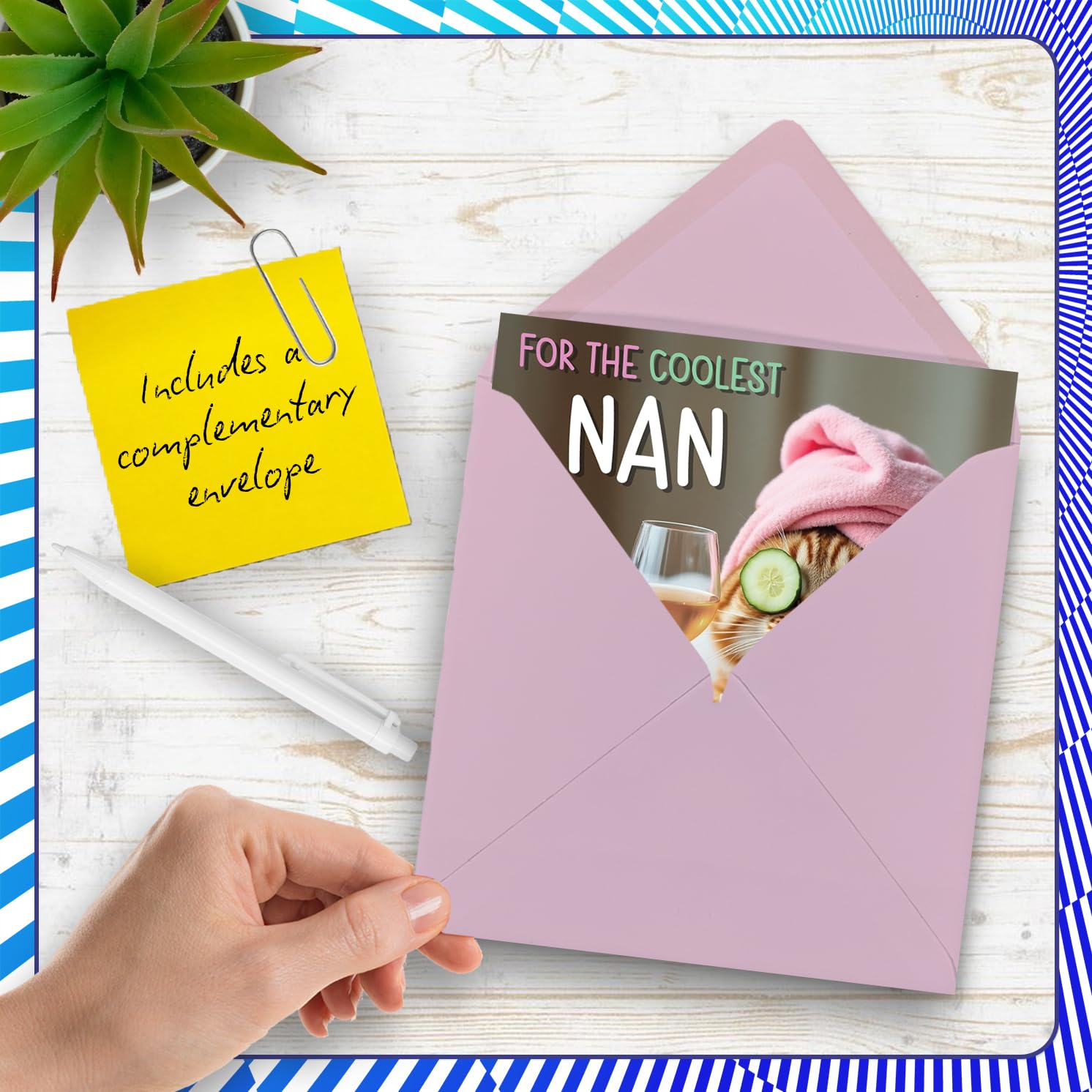 Stuff4 Funny Nan Birthday Card - Relaxing Bath Cat Design | 145mm x 145mm 5