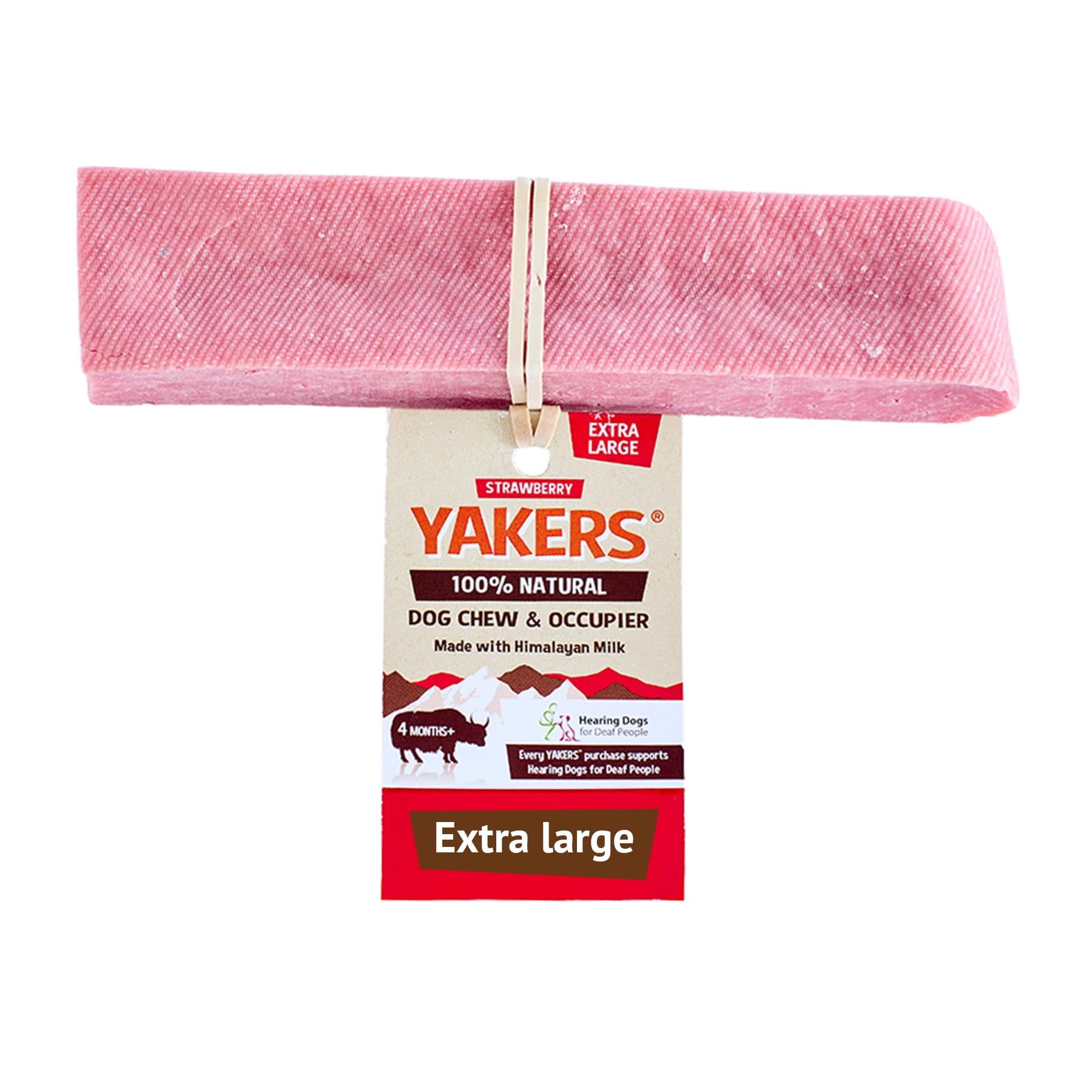 Yakers Strawberry Dog Chew - Long-Lasting Dental Health | 140g | Adult