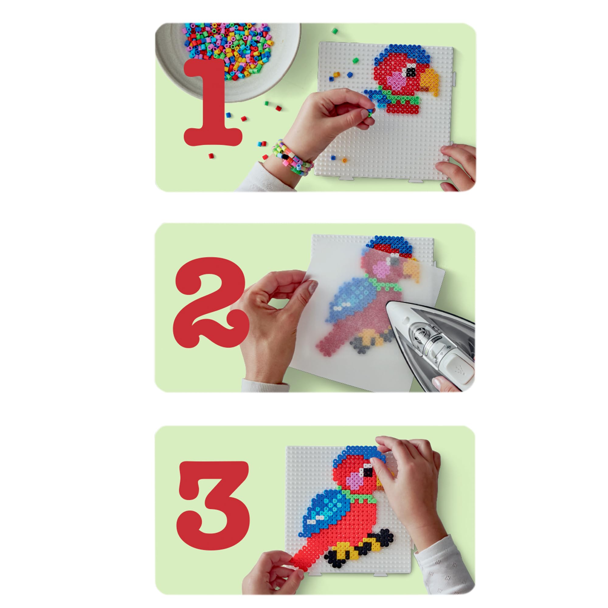 Hama Midi Beads - Red Plastic Craft Beads | 1000 Pieces | Ages 5+