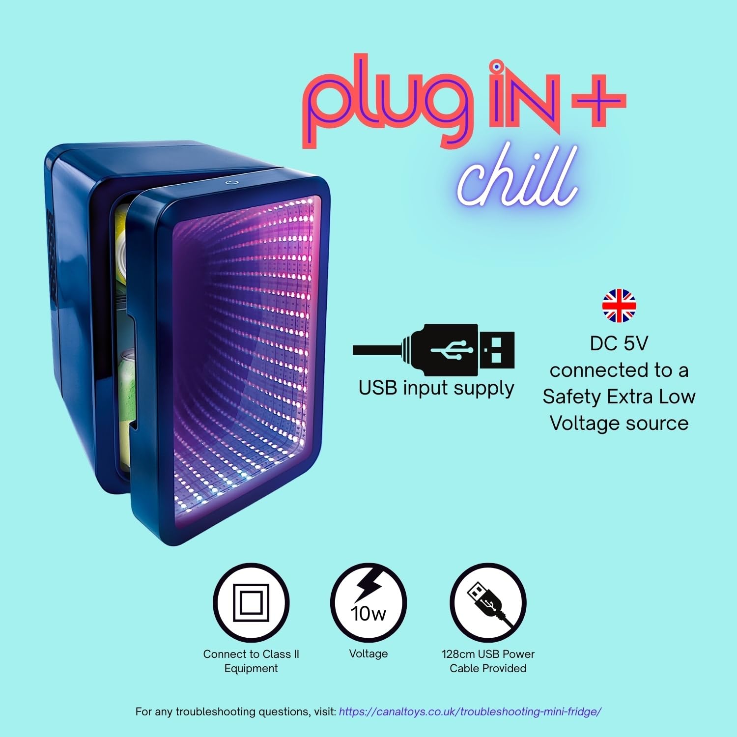 So Chill Mini Fridge Infinity - LED Light-Up Mini Fridge for Gamers & Teens 15