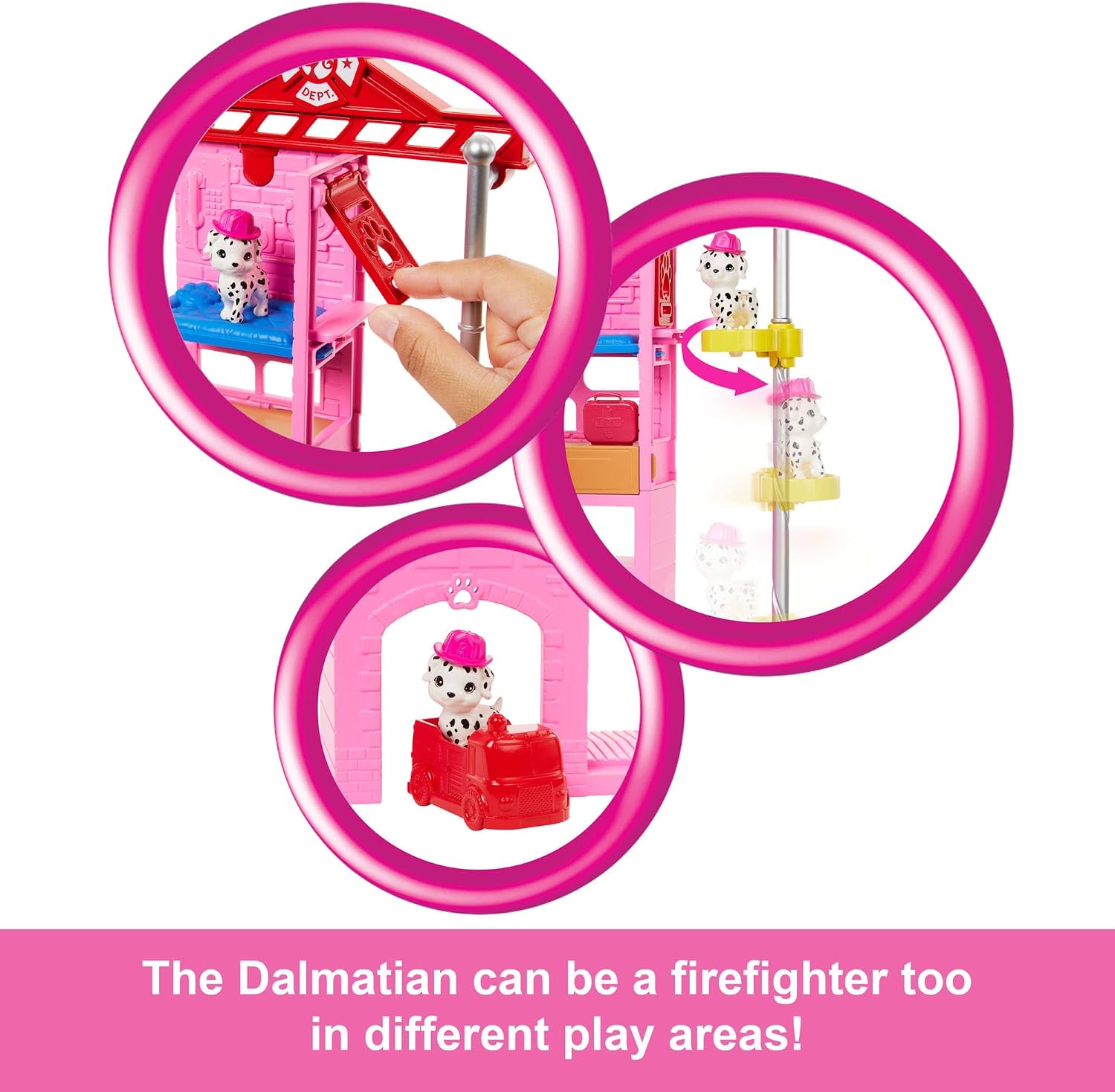 Barbie Careers Firefighter Doll & Playset with Fire Station & Tree, 2 Pets, Colo