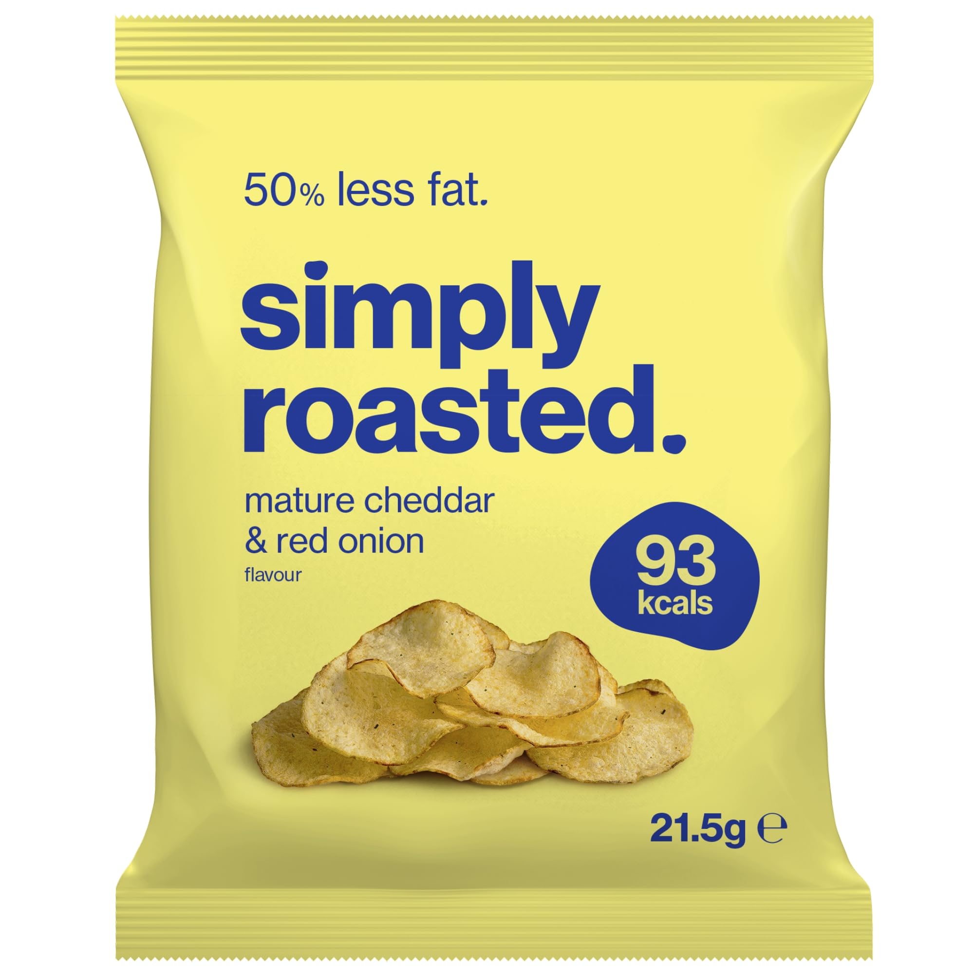 Simply Roasted Mature Cheddar Crisps - 12 Pack Multipack | 50% Less Fat | Under 99 Calories