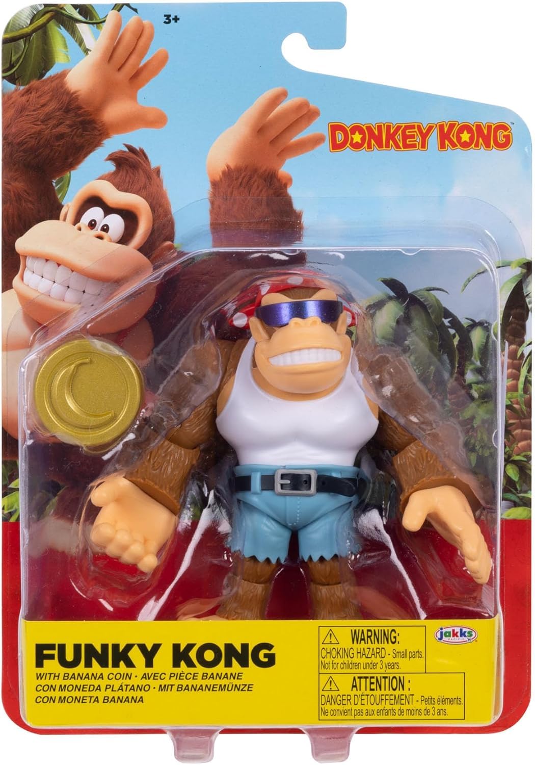 Nintendo Funky Kong Action Figure - 15 Points Articulation | 4 Inch | Ages 3+ 8