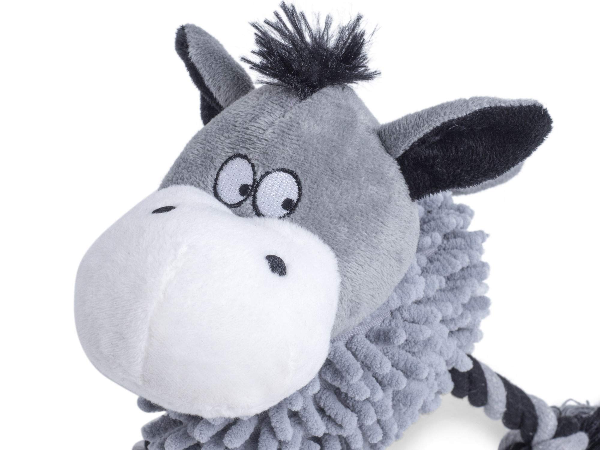 Petface Farmyard Buddies Noodle Donkey Plush Dog Toy | Small Size | Rope Material