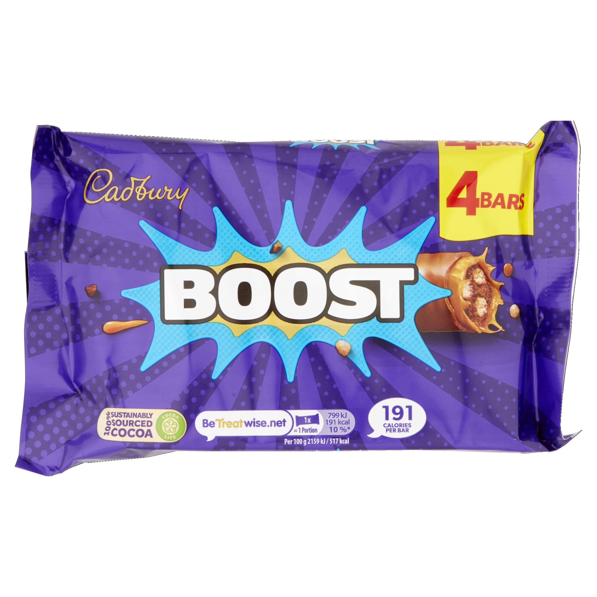 Cadbury Boost Original Schokoriegel mit Keks und Karamell in Milchschokolade, 4 x 37 g 7