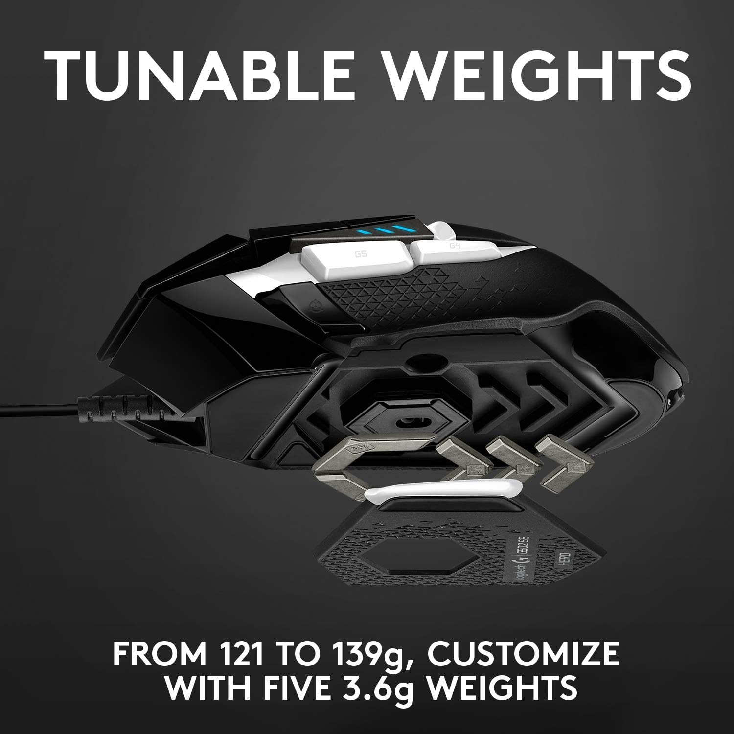 Logitech G502 HERO 25K Gaming-Maus Sonderedition – Schwarz &amp; Weiß 6