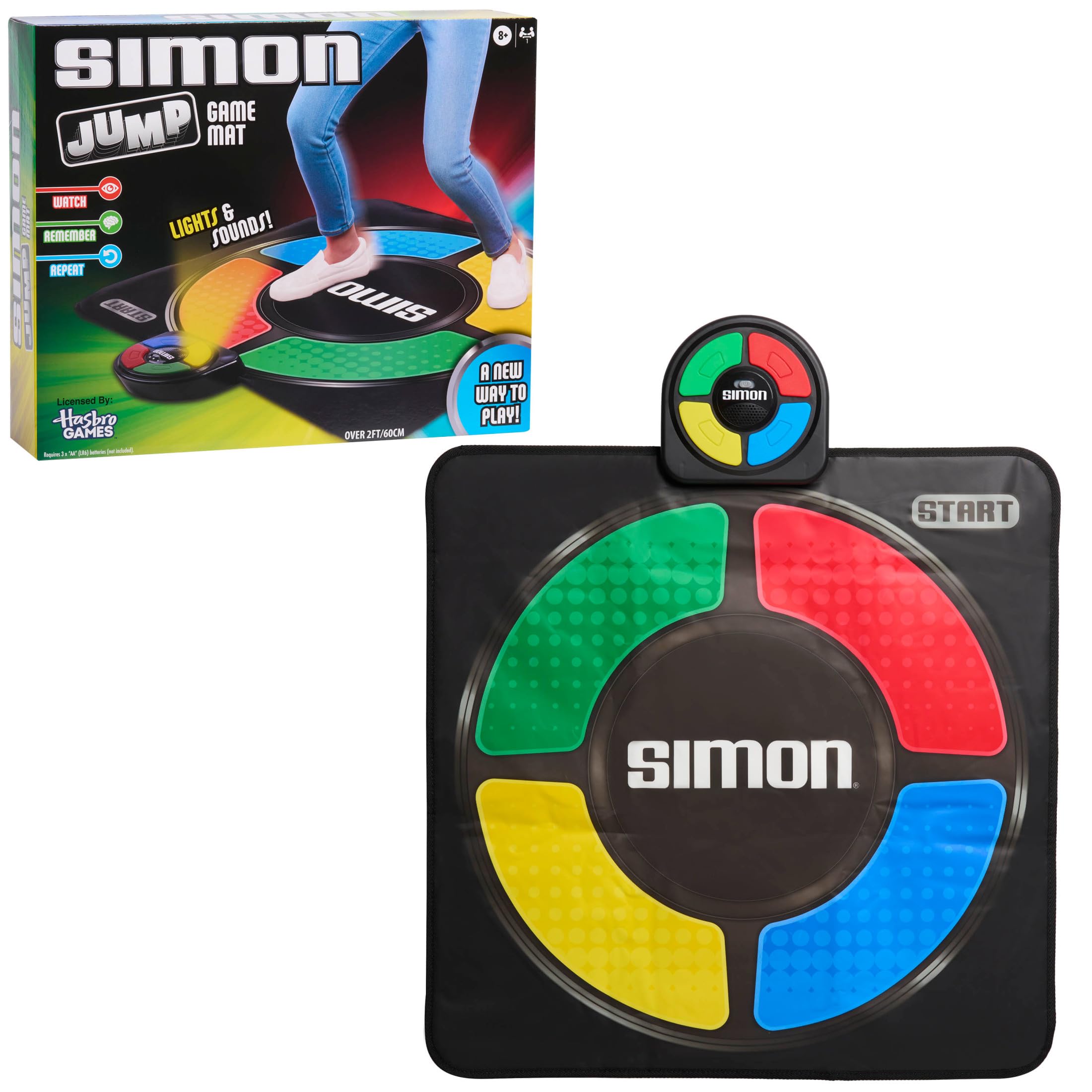 Just Play Hasbro Simon Jump Electronic Game Mat for Ages 8+ | Multicolor Plastic