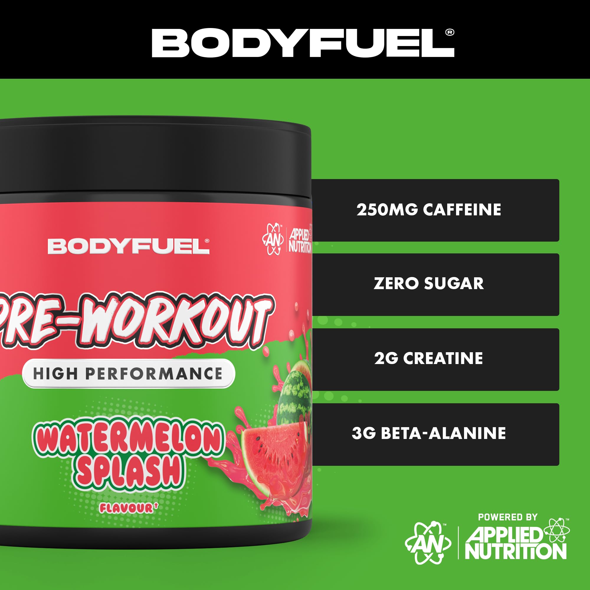 Applied Nutrition BodyFuel Pre Workout Powder for Energy & Muscle Growth | 40 Servings, 320g Tub