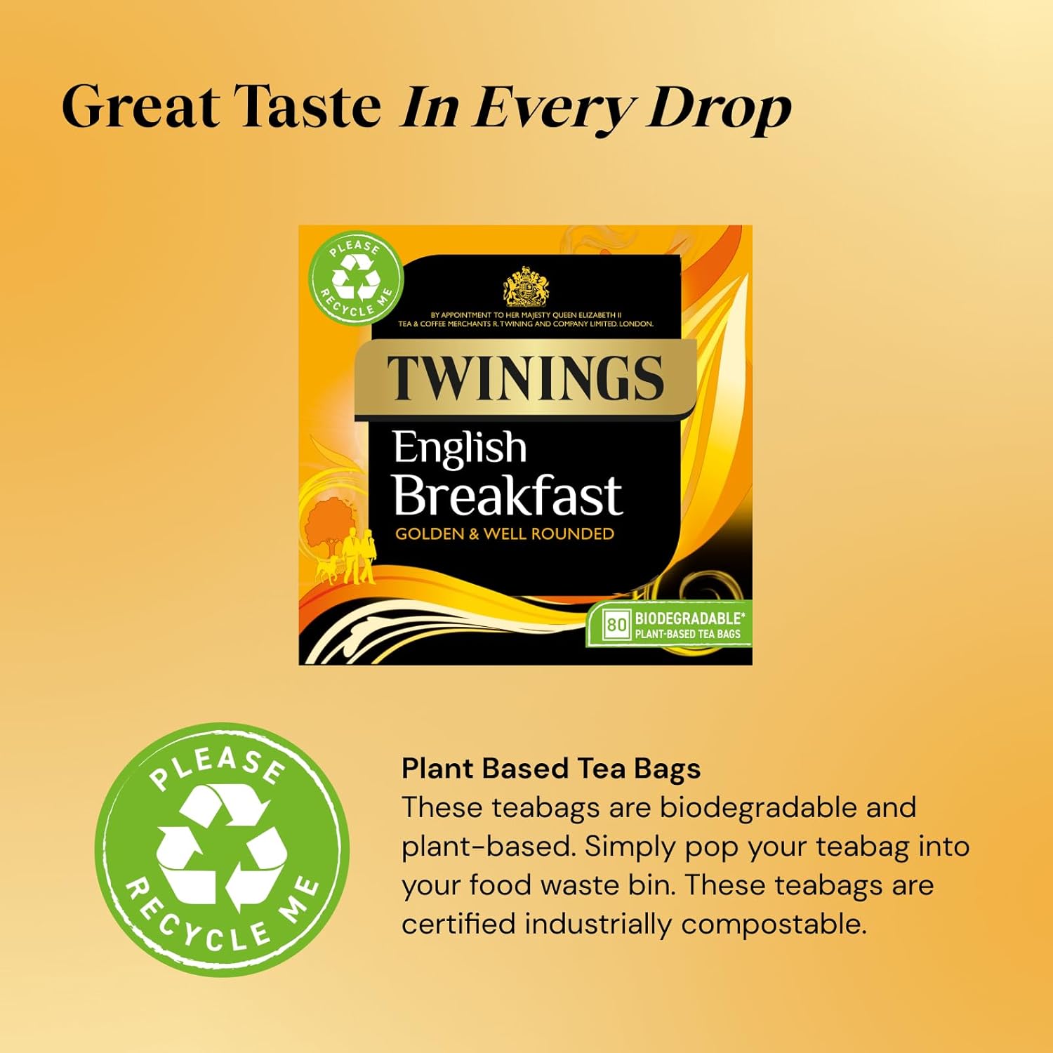 Twinings English Breakfast Tea | Golden, Well-Rounded & Full-Bodied Black Tea | 80 Tea Bags 1