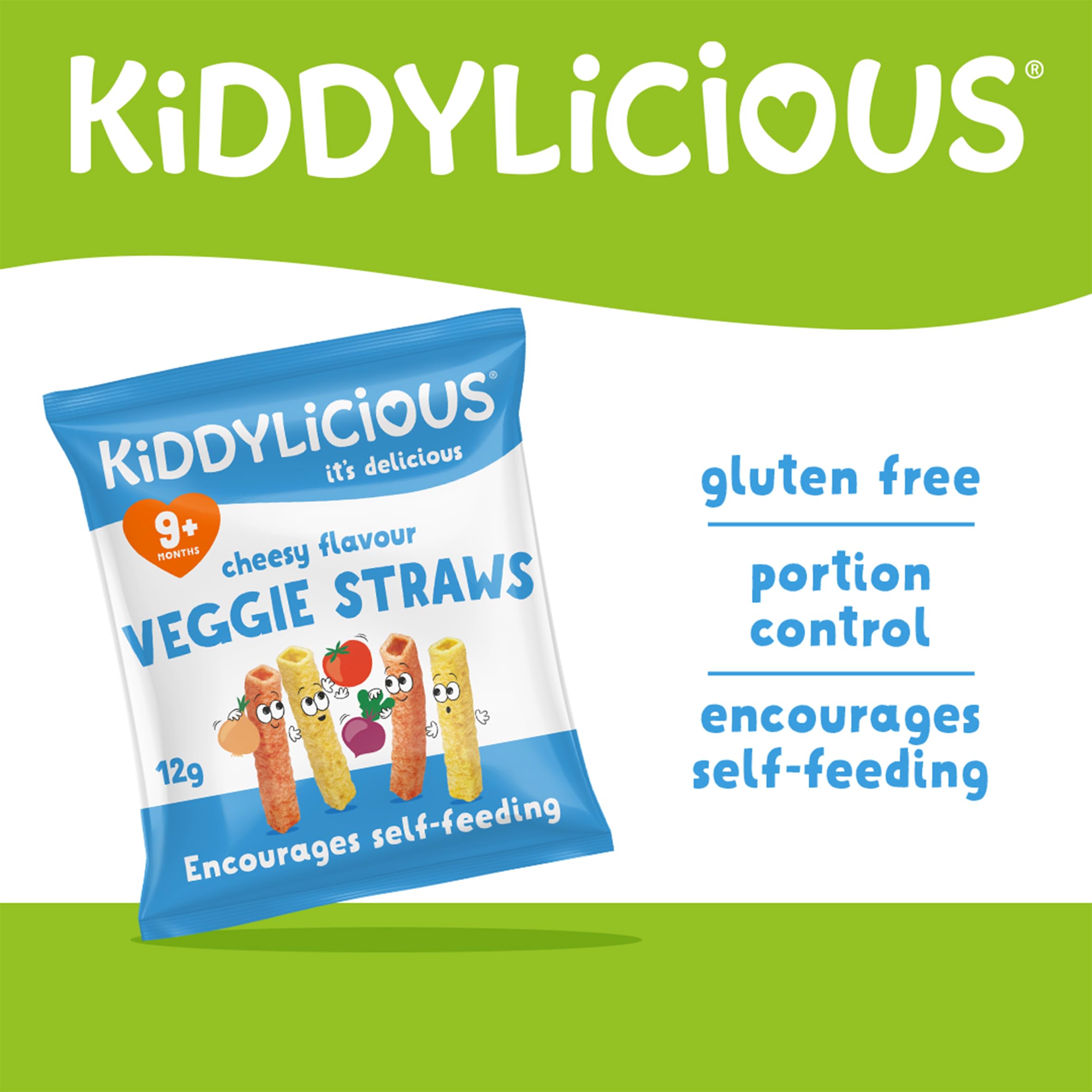Kiddylicious Cheesy Veggie Straws – Natürlicher Geschmackssnack für Kinder ab 9 Monaten 3