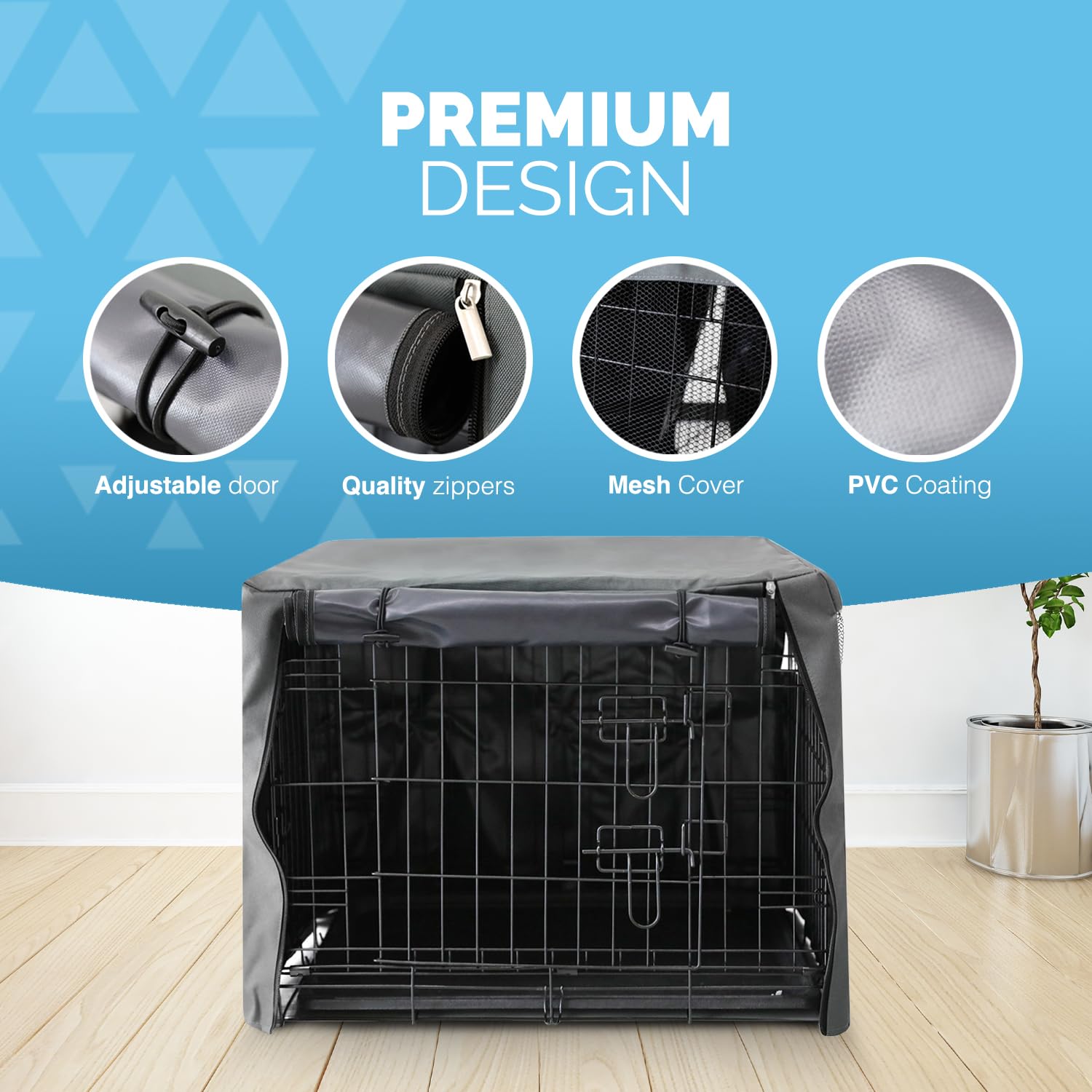 FurDreams Premium Crate Cover - Durable Polyester with PVC Coating | Grey | 48 Inch 4