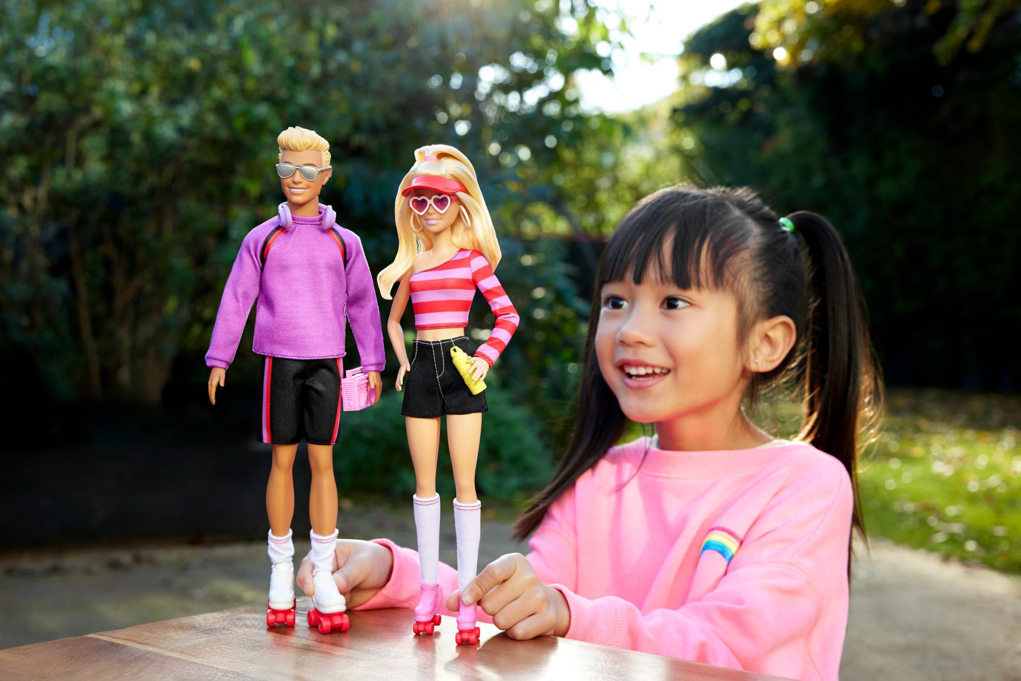Barbie Fashionistas Roller-Skating Barbie & Ken 2-Doll Set with 6 Accessories | 65th Anniversary Collectible HXK90