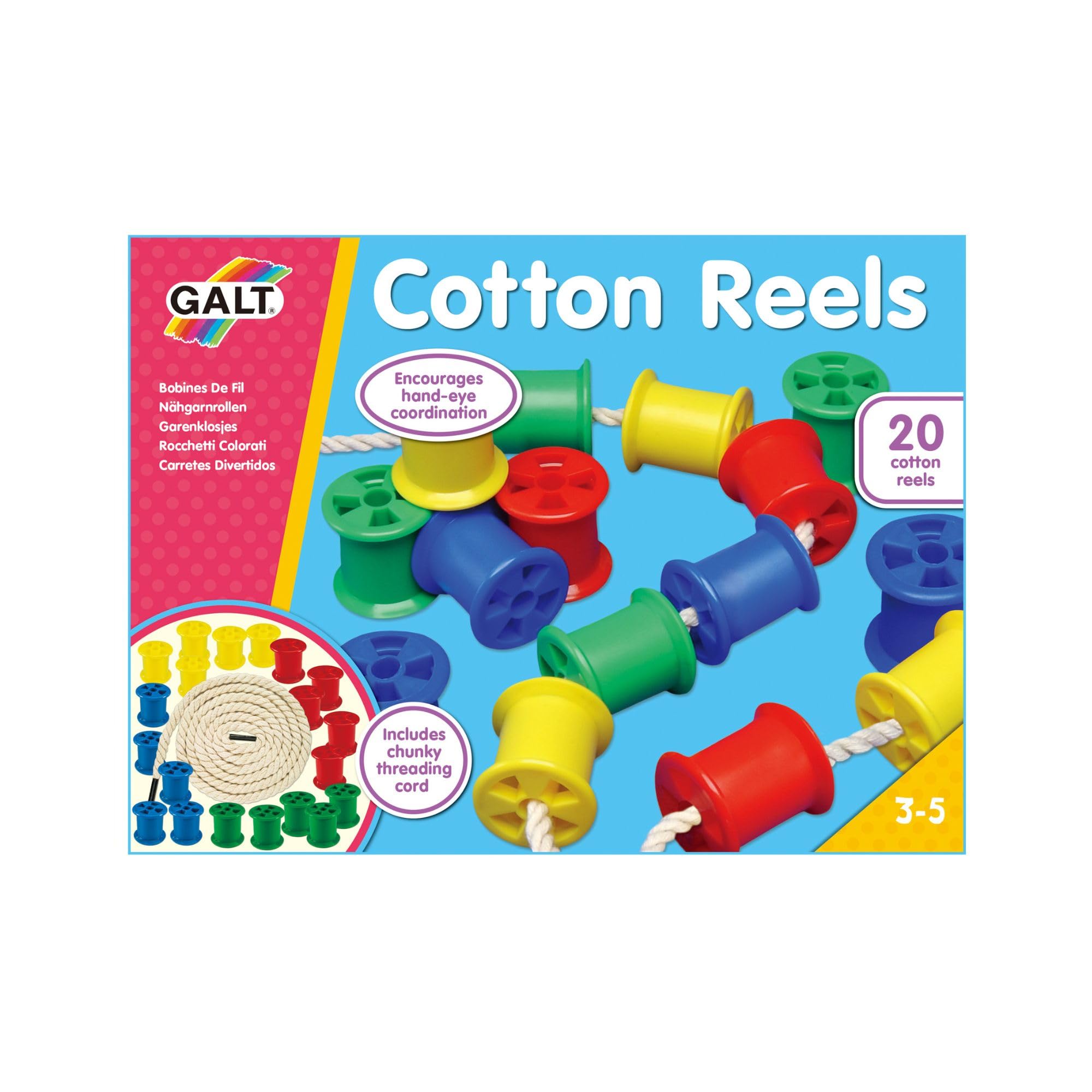 Galt Toys Cotton Reels Threading & Stacking Toy for Ages 3-5 Years | 20 Count 3