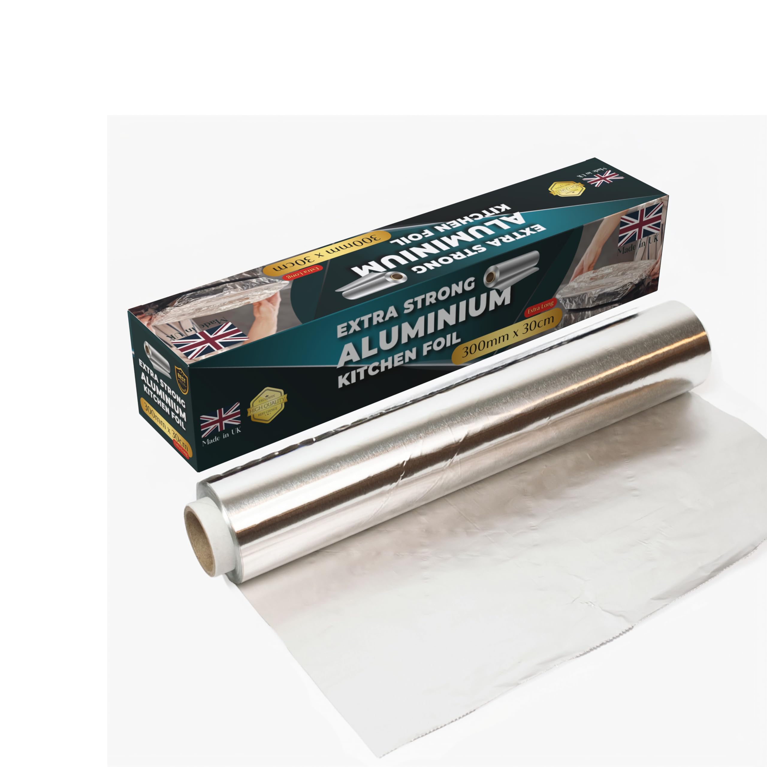 STERLING PRODUCTS Heavy Duty Aluminum Foil Roll - 30m x 30cm for Cooking & Storage