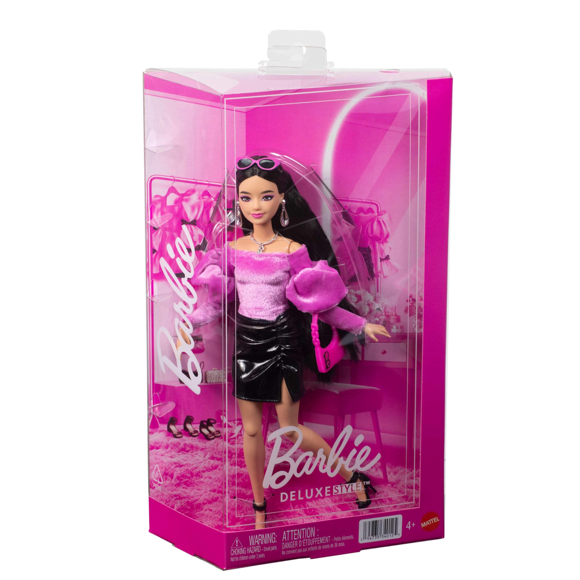 Barbie Deluxe Style Doll #13 - Barbiecore Aesthetic | Pink Velveteen Top | Ages 4+ 6