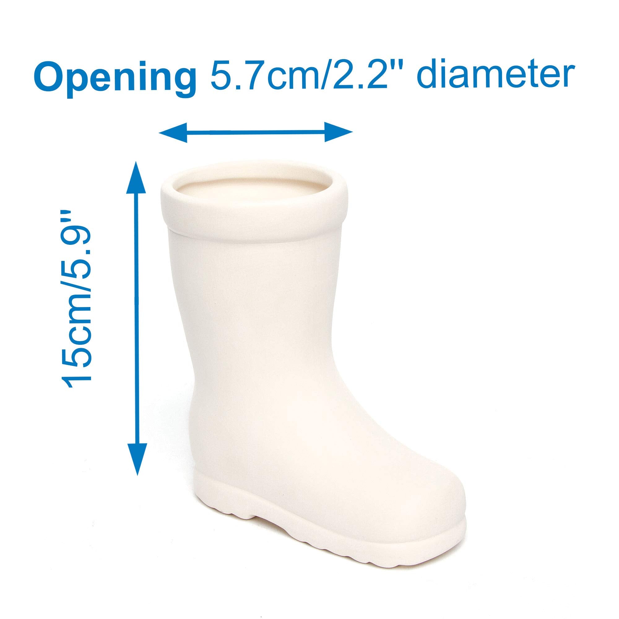 Baker Ross Wellington Boot Ceramic Flowerpots for Kids Crafting, Pack of 2 | Ready to Paint 6