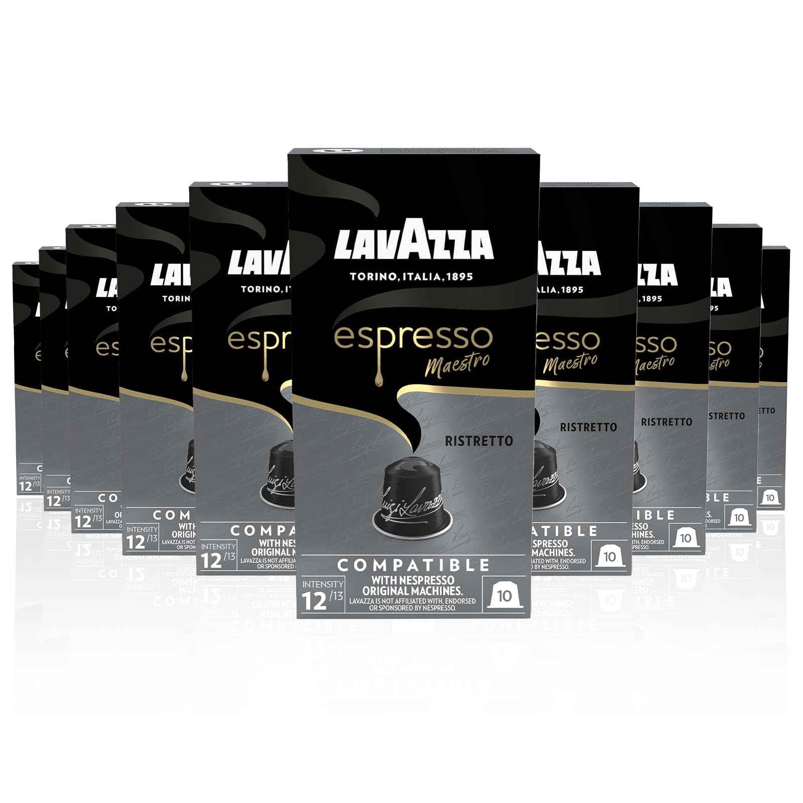 Lavazza Espresso Maestro Ristretto – 100 Aluminiumkapseln für Nespresso Original-Maschinen