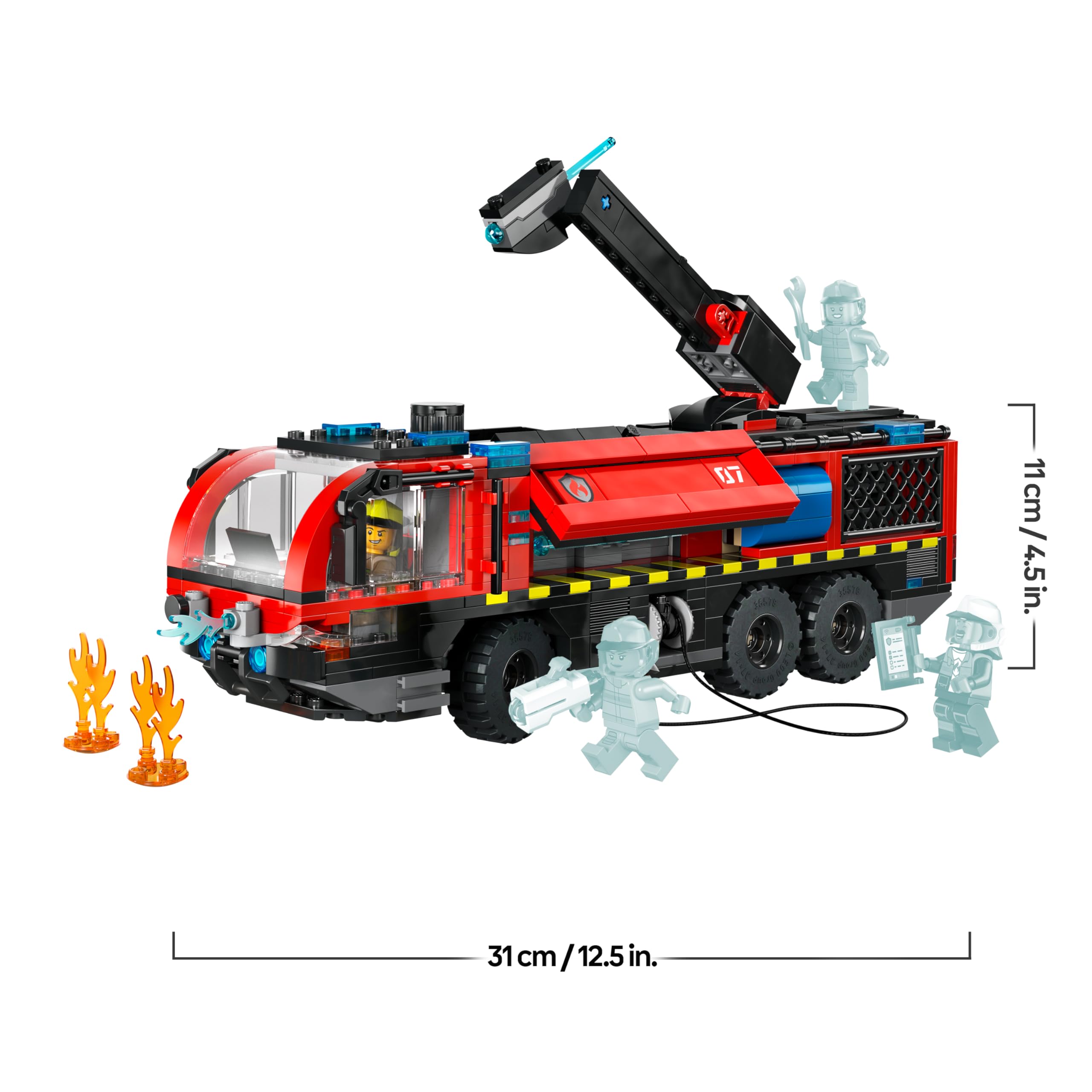 LEGO City Airport Fire Engine Truck Toy 60499 | Ages 7+ | 4 Firefighter Minifigures 8