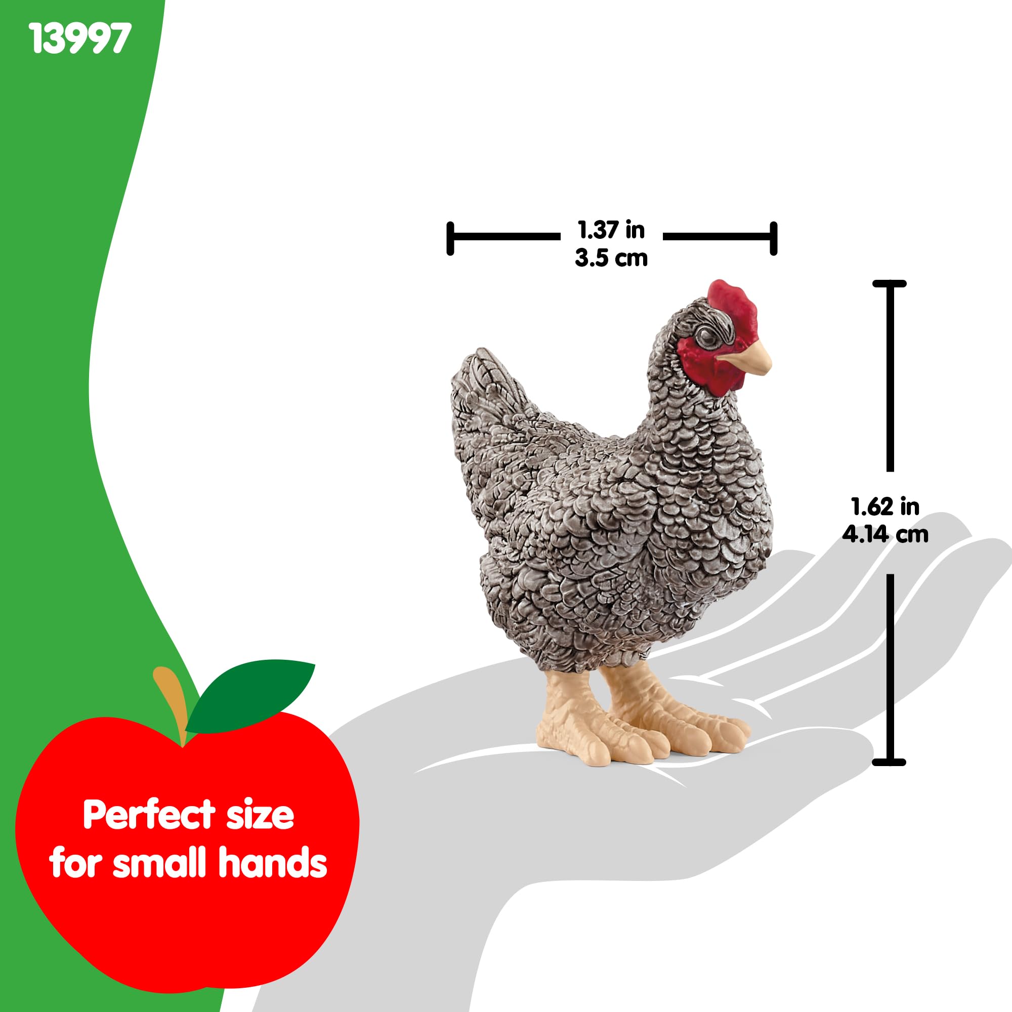Schleich FARM WORLD Plymouth Rock Chicken Toy Figure | 2.36 inches | Ages 3+ | Multicoloured 6