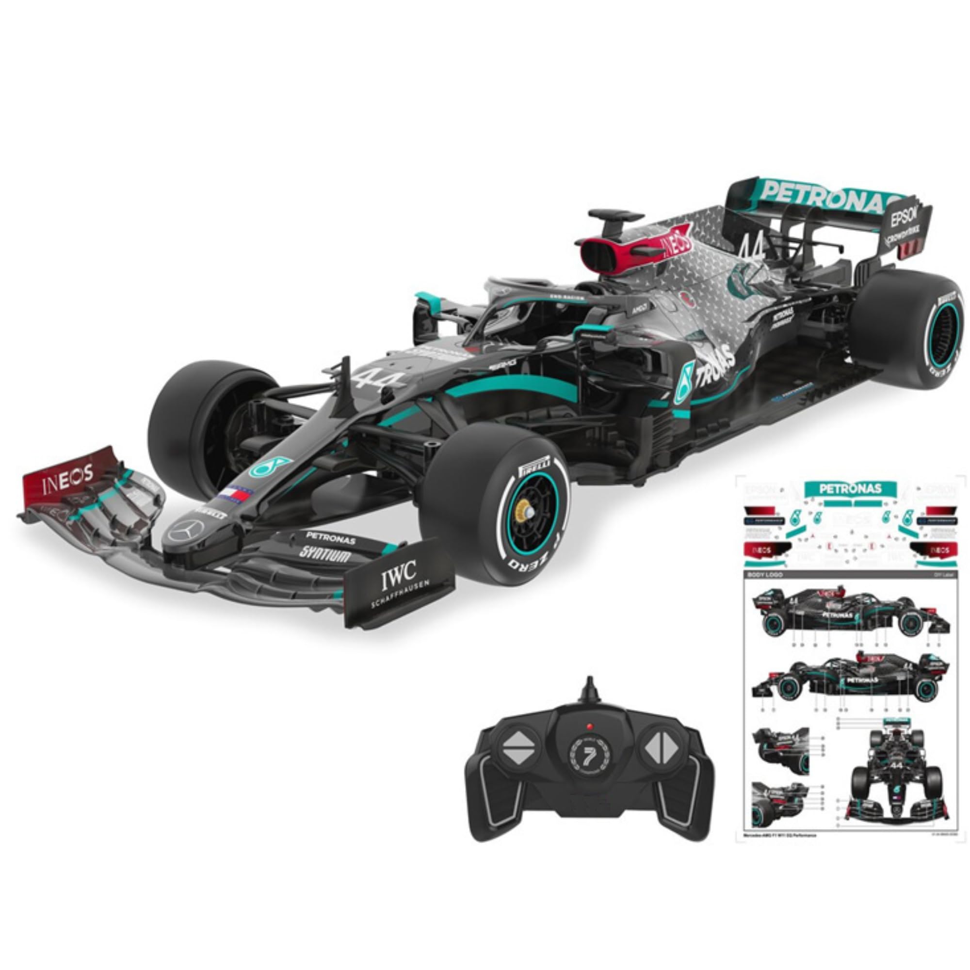 CMJ RC Cars Mercedes AMG F1 EQ Race Car 1:18 Scale | 2.4GHz Multi-Car Racing | Up to 15m Range