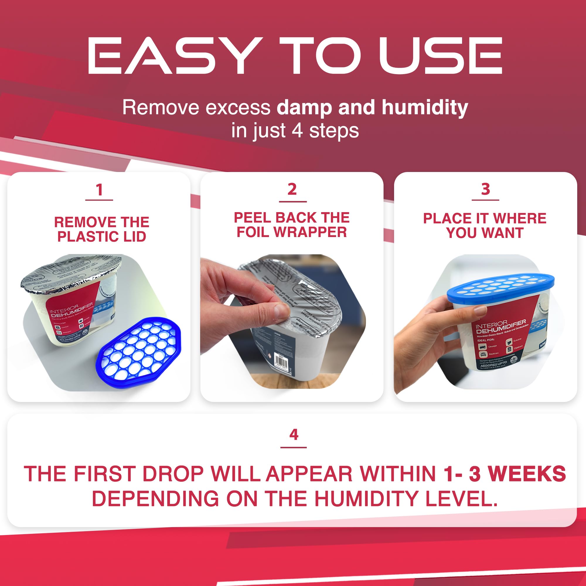 Sterlix Dehumidifier Tubs - 5 Pack 500ml Capacity | Combats Condensation & Mould 5