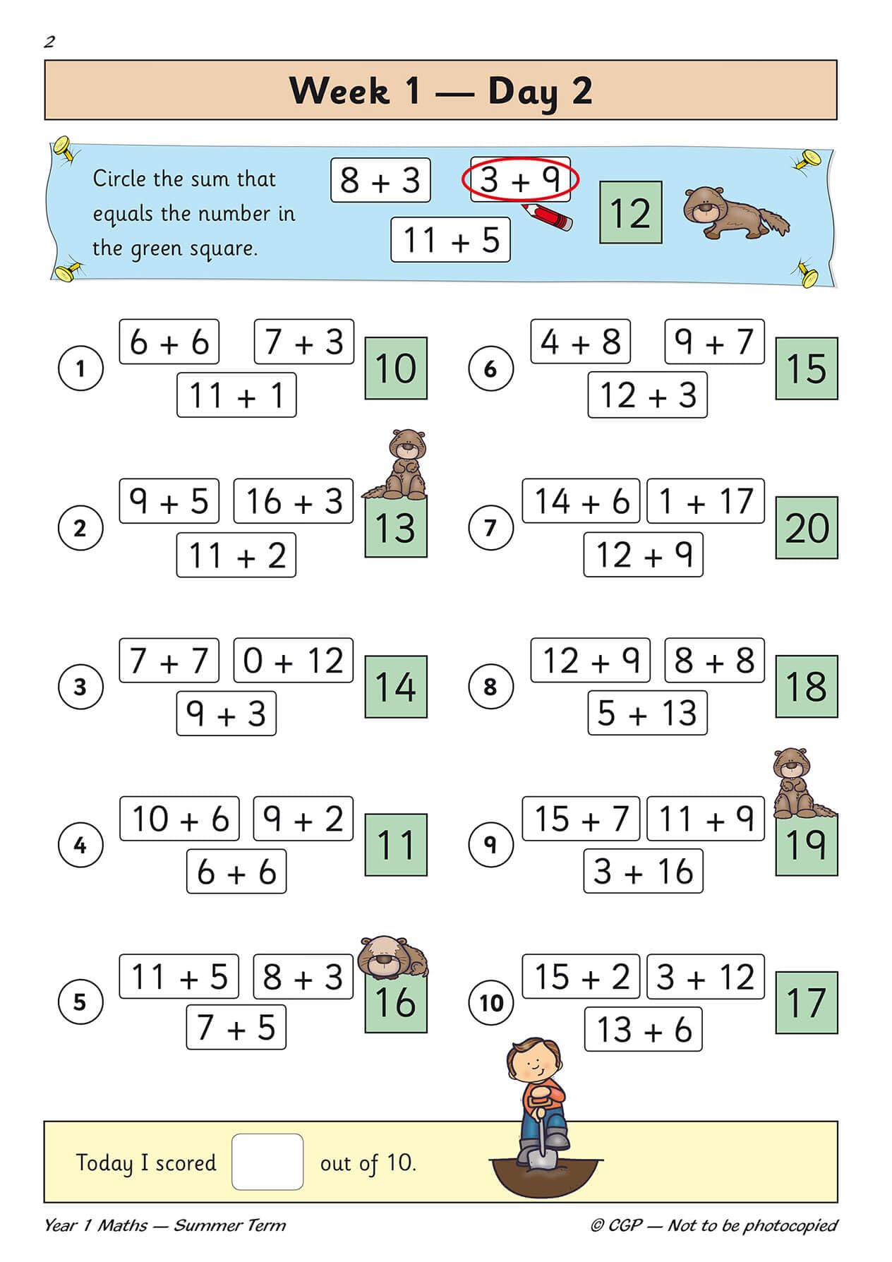 CGP KS1 Maths Year 1 Daily Practice Book - Summer Term Study Aid | Paperback | Age 5-6 3