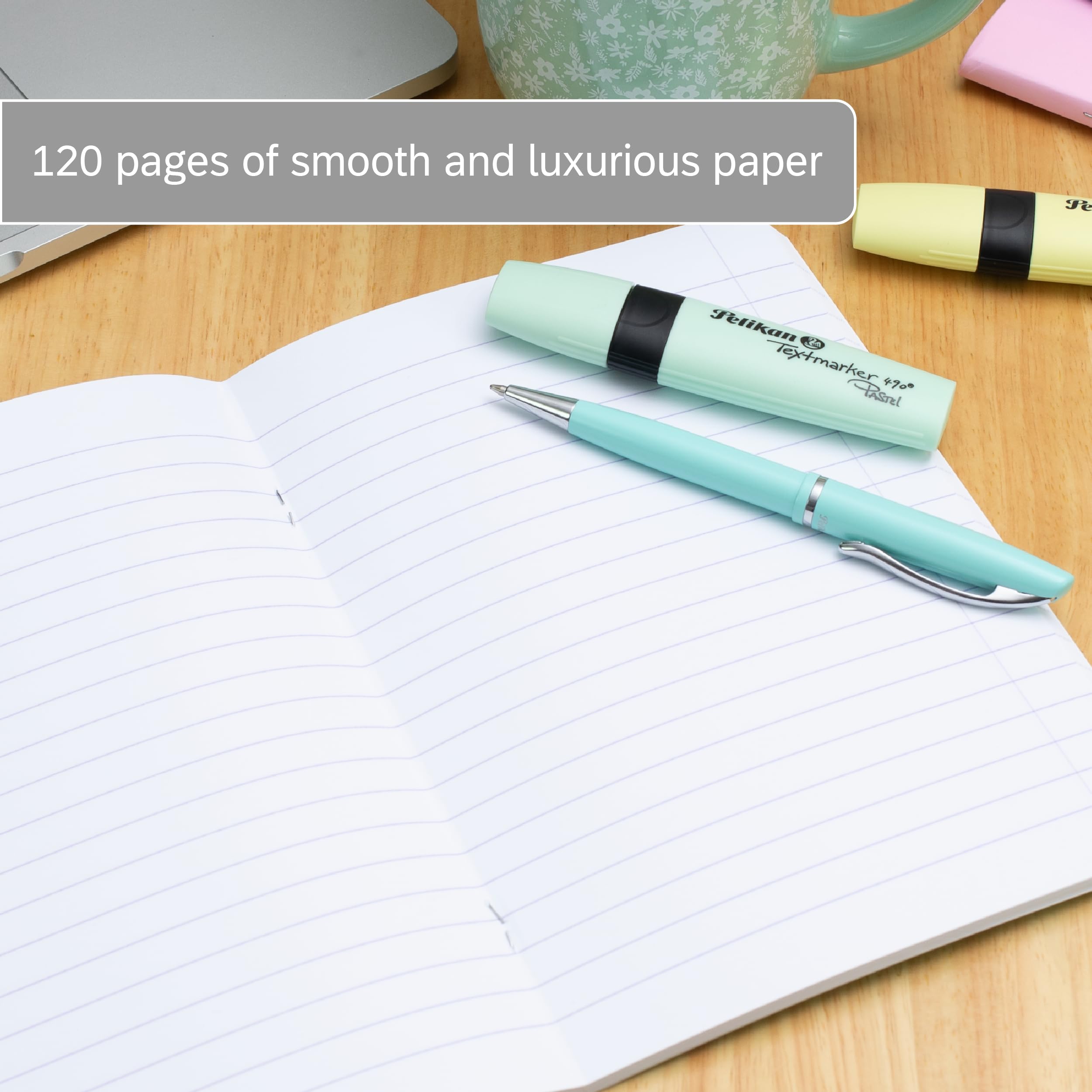 Oxford Campus A5 Notebook - 120 Pages, 8mm Lined with Margin | 5 Pastel Colours Pack