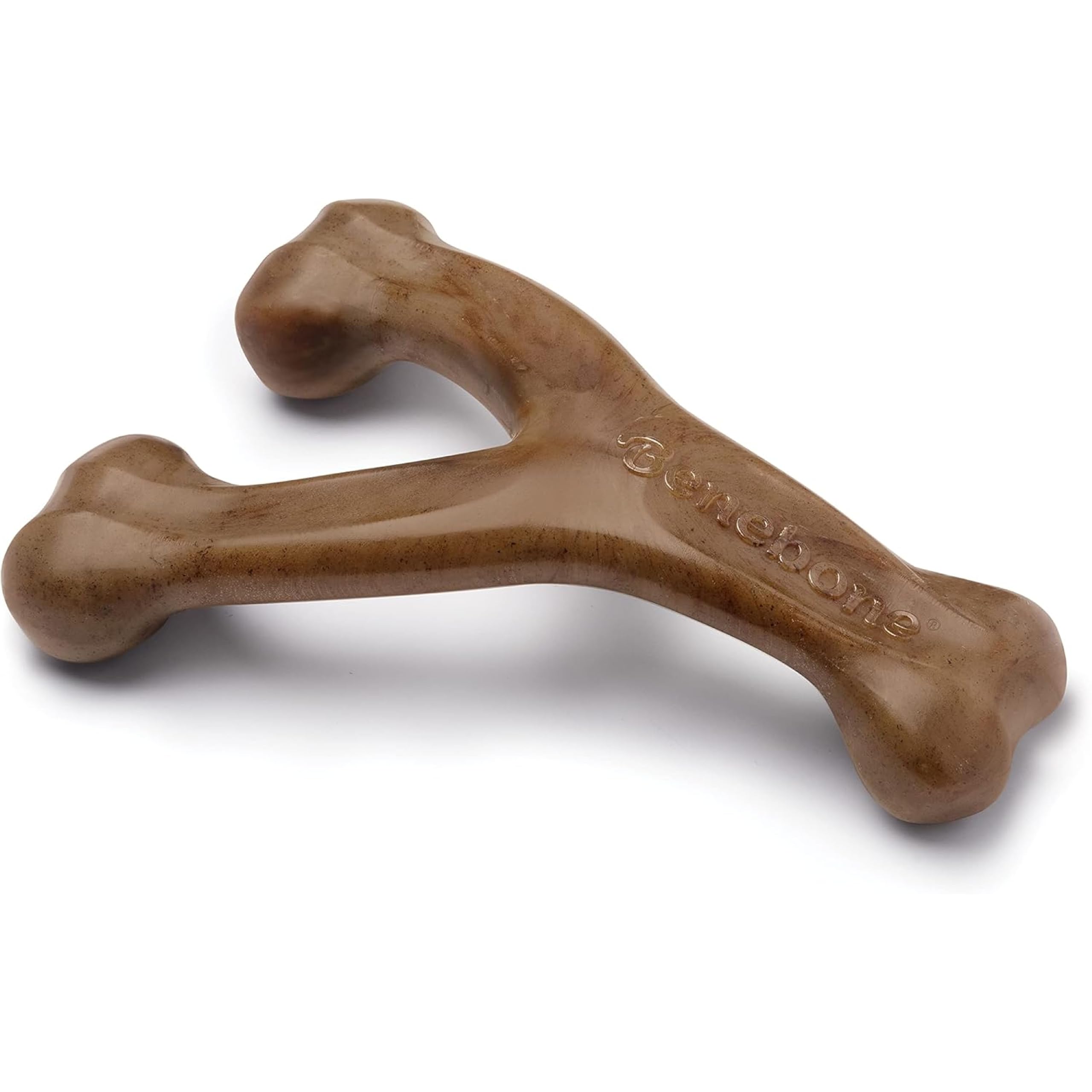 Benebone Wishbone Durable Dog Chew Toy - Real Bacon Flavor | Large Size | Heavy Duty